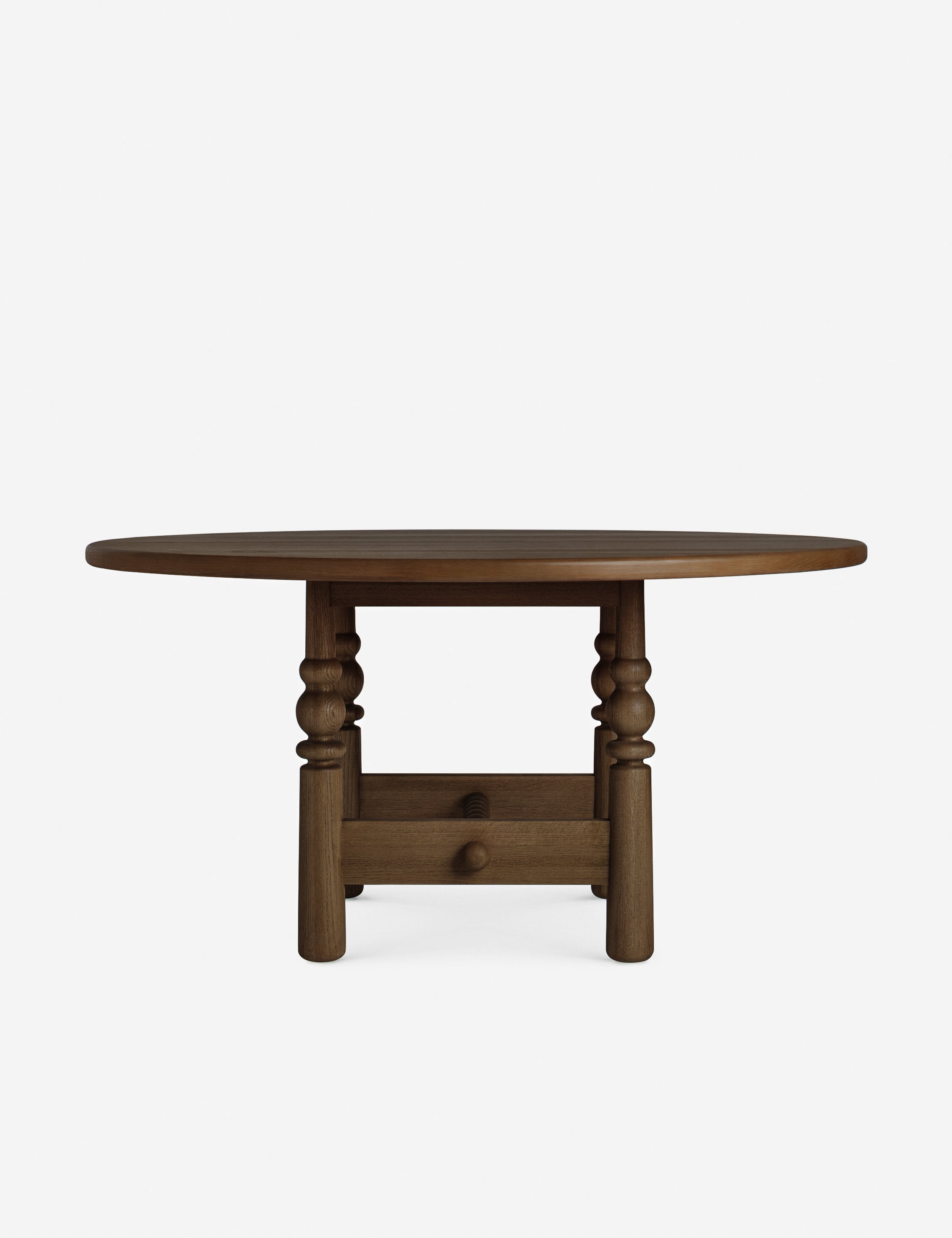 Lulu and Georgia - Open Box: Blume Round Dining Table, Smoked Oak 60"W