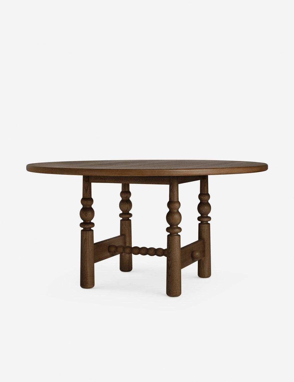 Lulu and Georgia - Open Box: Blume Round Dining Table, Smoked Oak 60"W