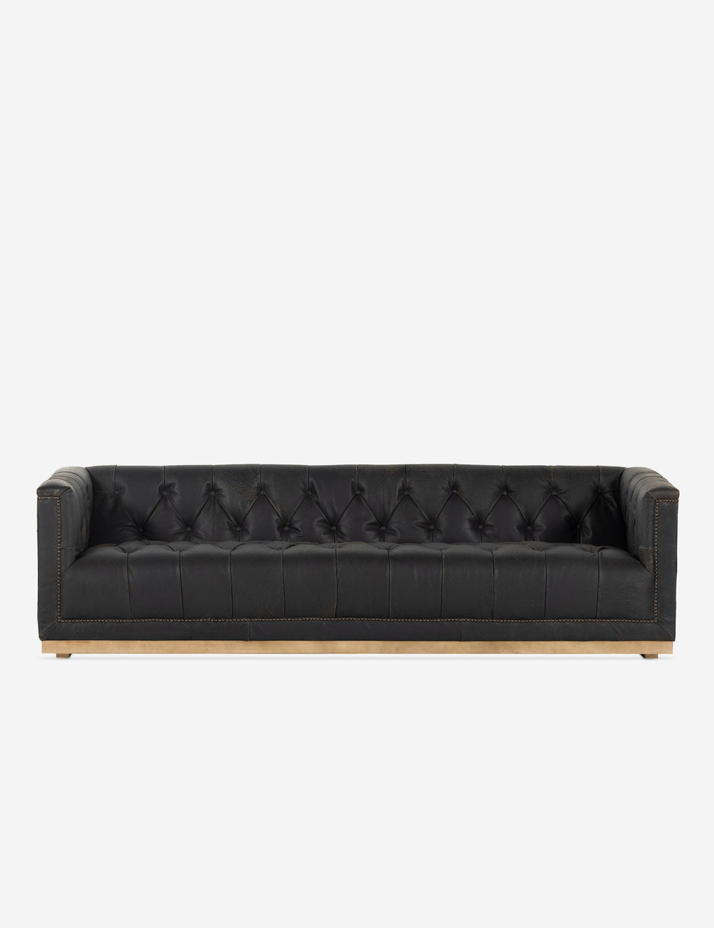 Lulu and Georgia - Afia Leather Sofa, Distressed Black
