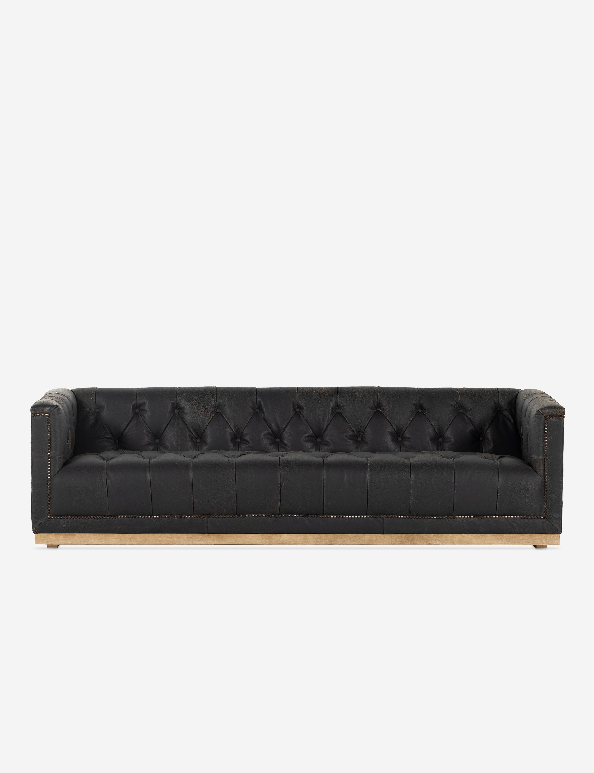 Lulu and Georgia - Afia Leather Sofa, Distressed Black