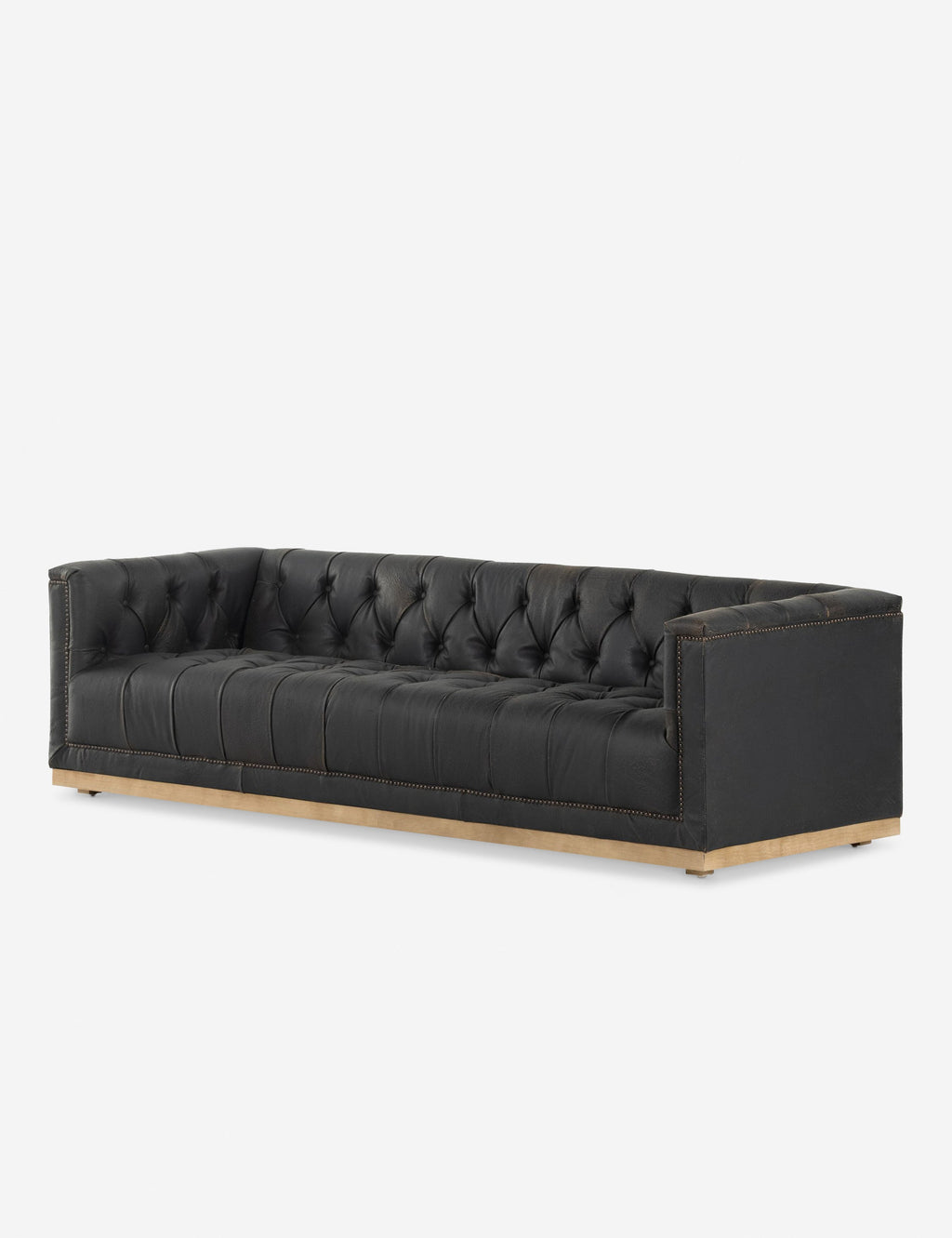 Lulu and Georgia - Afia Leather Sofa, Distressed Black