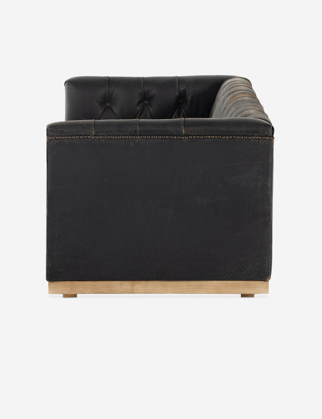 Lulu and Georgia - Afia Leather Sofa, Distressed Black