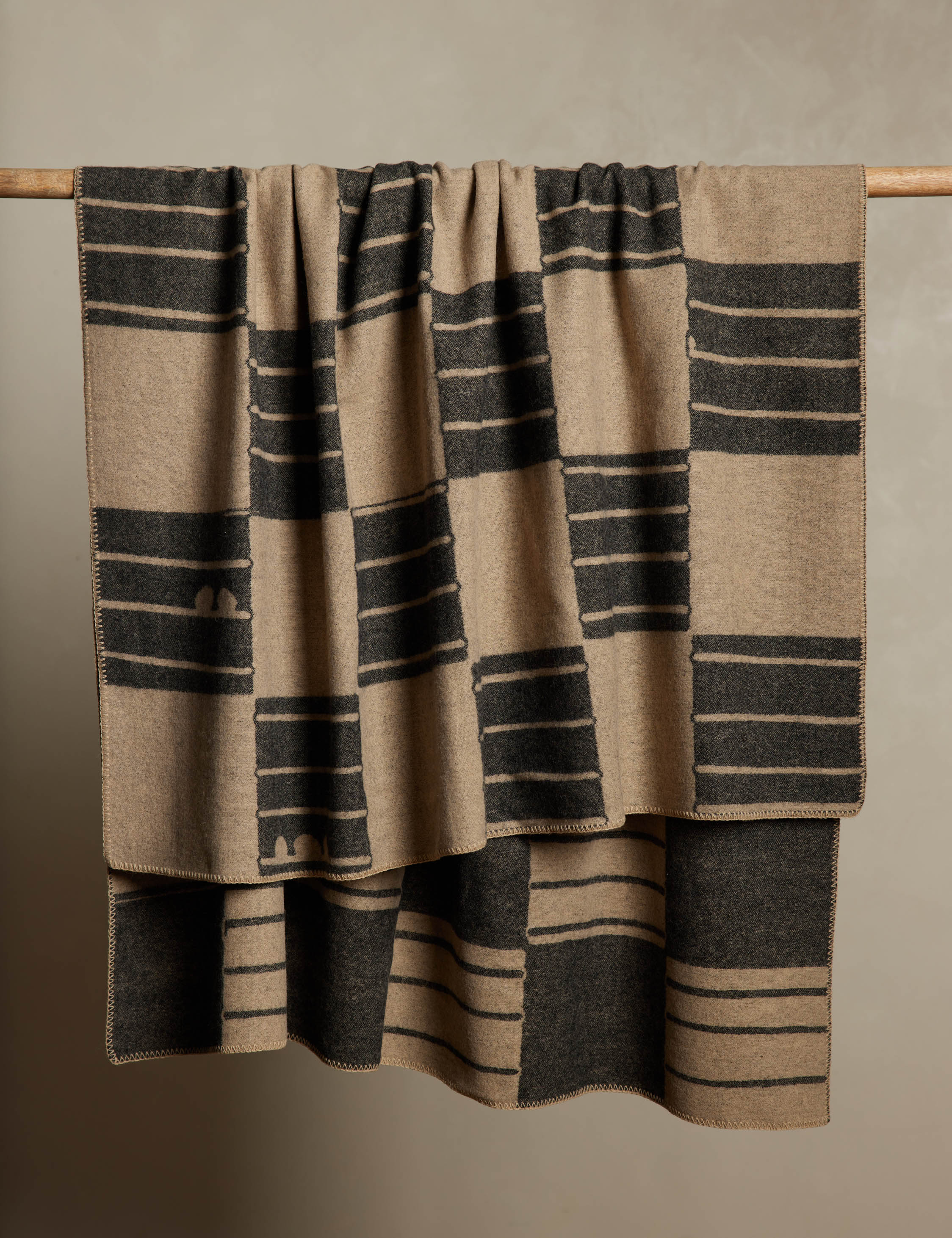 Lulu and Georgia - Checkered Reversible Wool Throw by Sarah Sherman Samuel