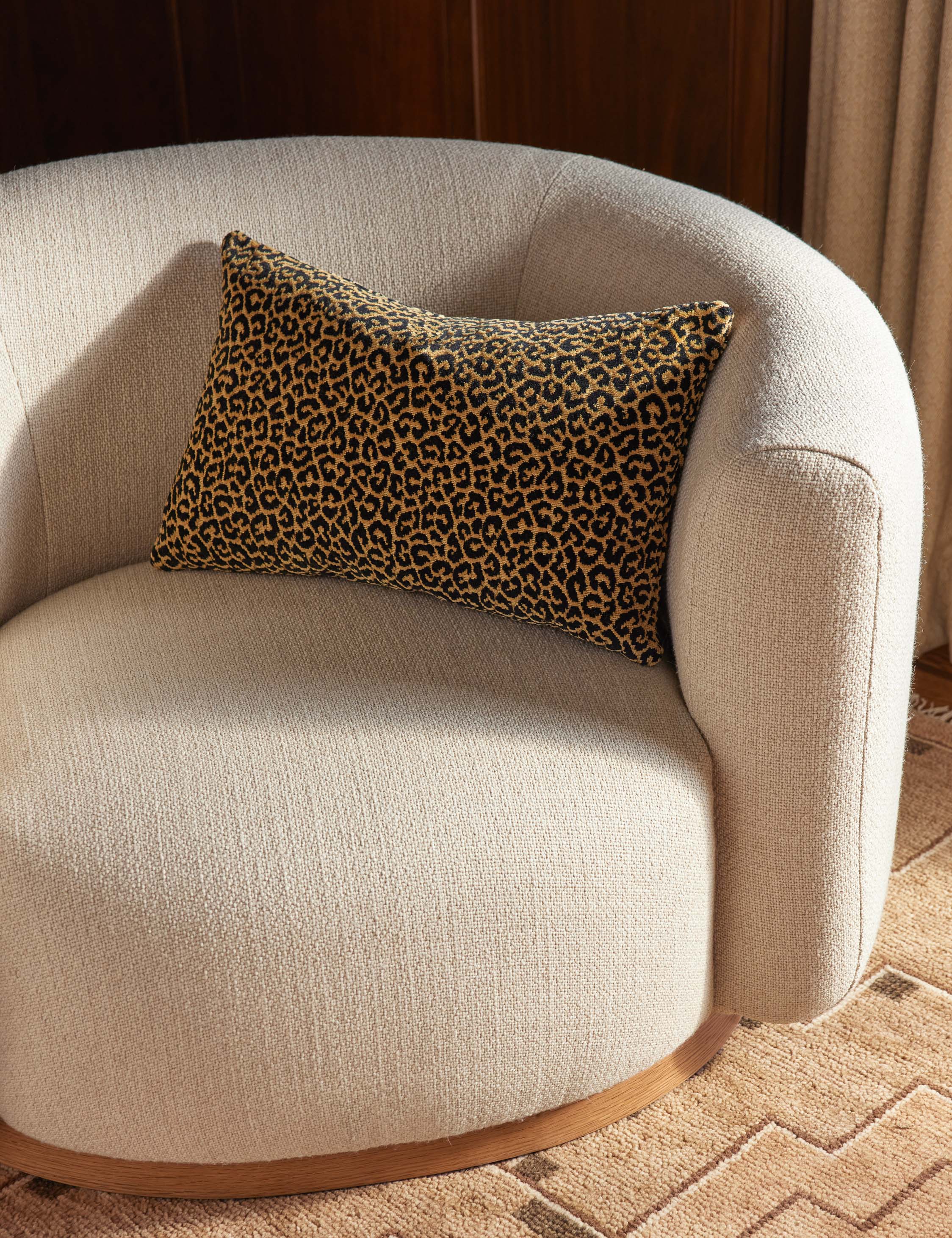 Lulu and Georgia - Panthera Velvet Lumbar Pillow by Scalamandre