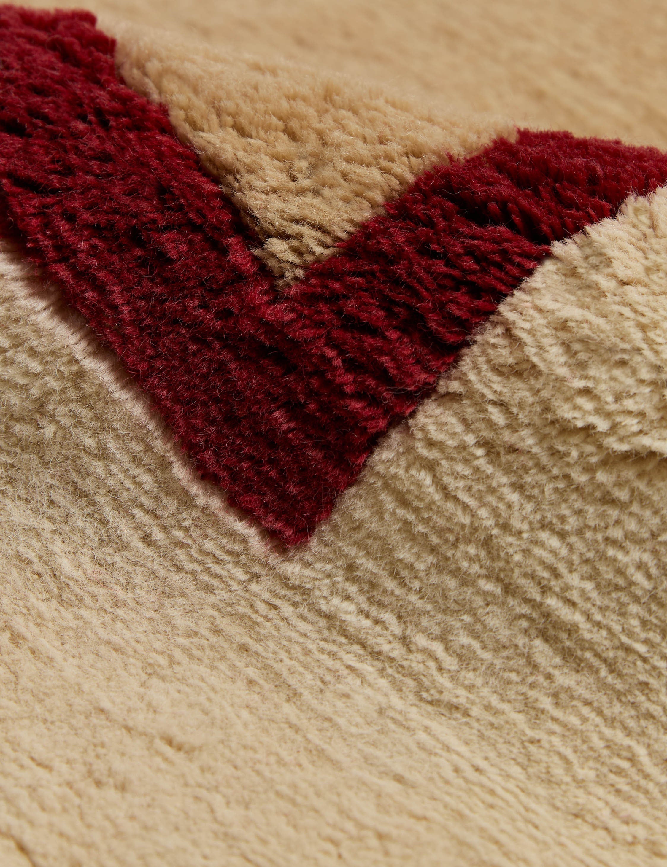 Lulu and Georgia - Deller Hand - Loomed Wool Rug Swatch by Jake Arnold, Garnet