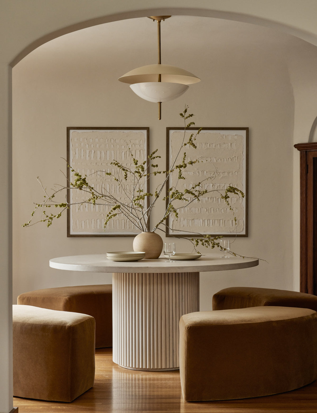 Lulu and Georgia - Open Box: Rutherford Round Dining Table, White Wash