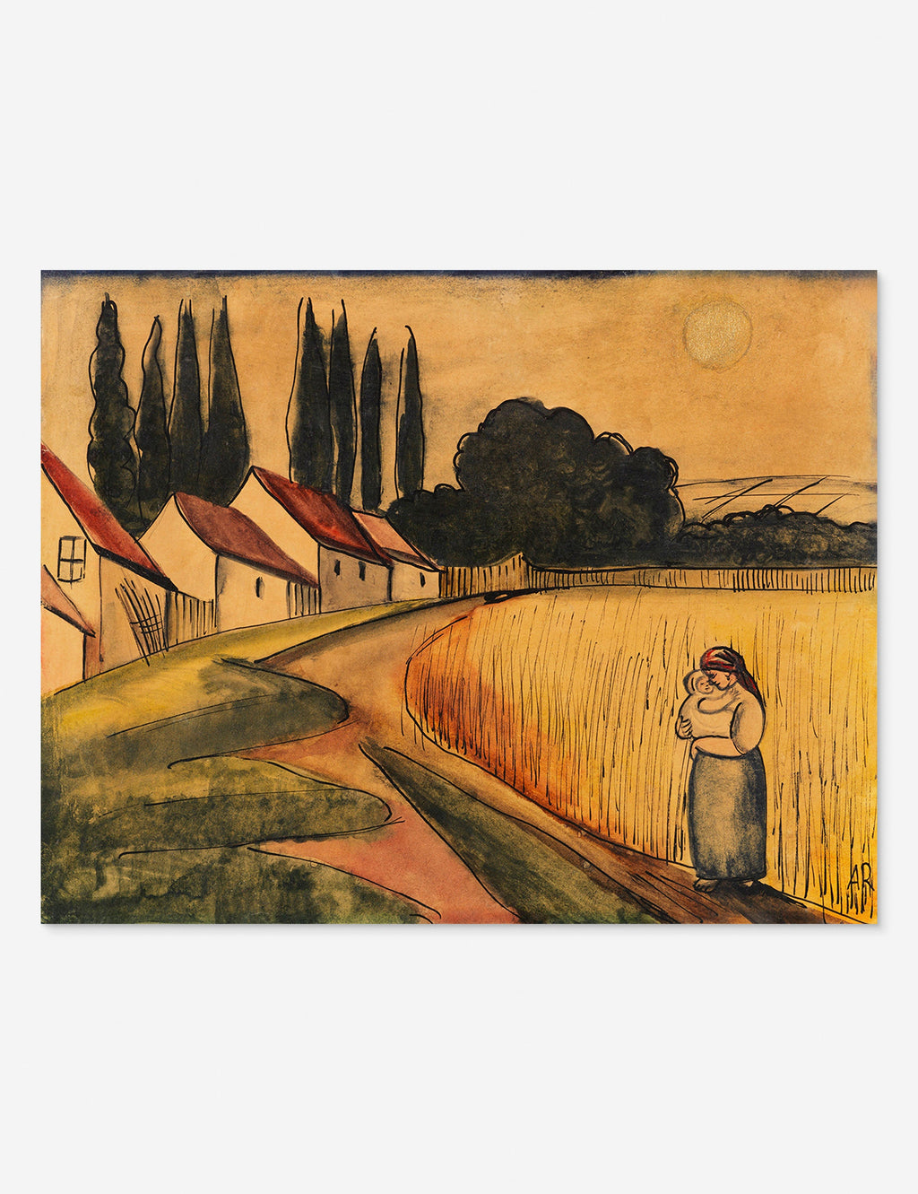 Lulu and Georgia - Bäuerin mit Kind (Farmer's Wife with Child) Print by Anita Rée