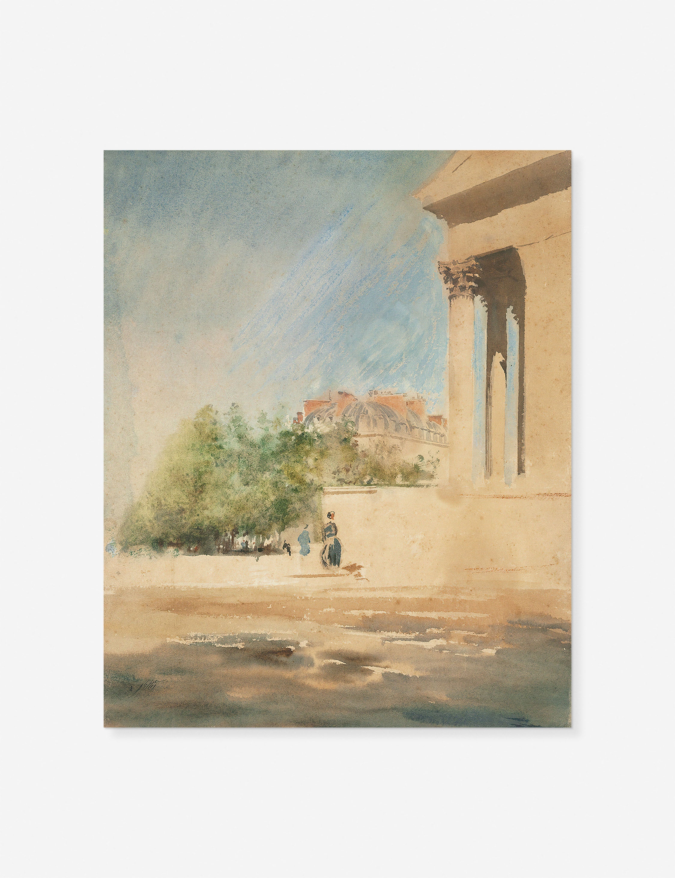 Lulu and Georgia - Place de la Madeleine II Print by Giuseppe De Nittis