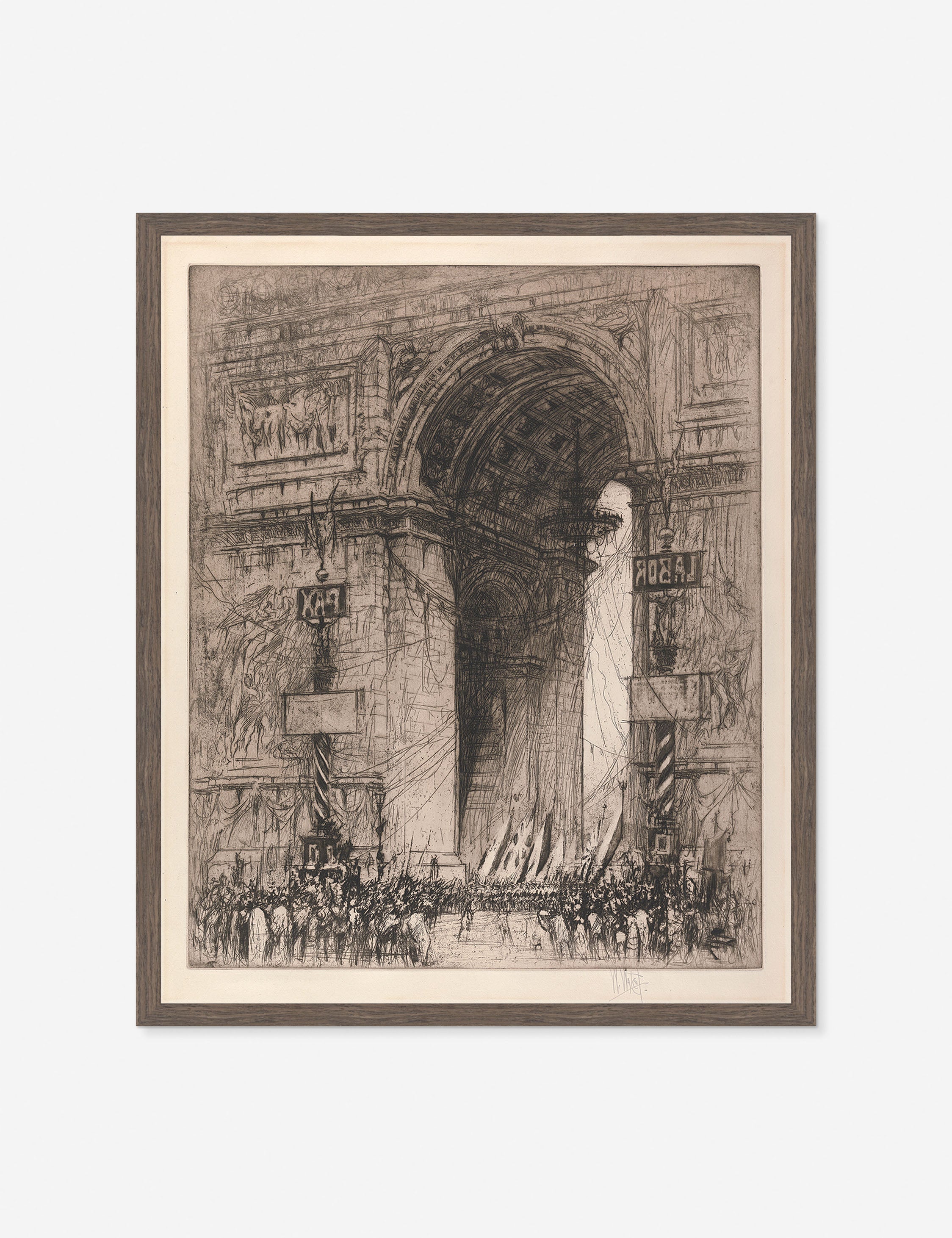 Lulu and Georgia - Arc de Triomphe, Paris Print by William Walcot