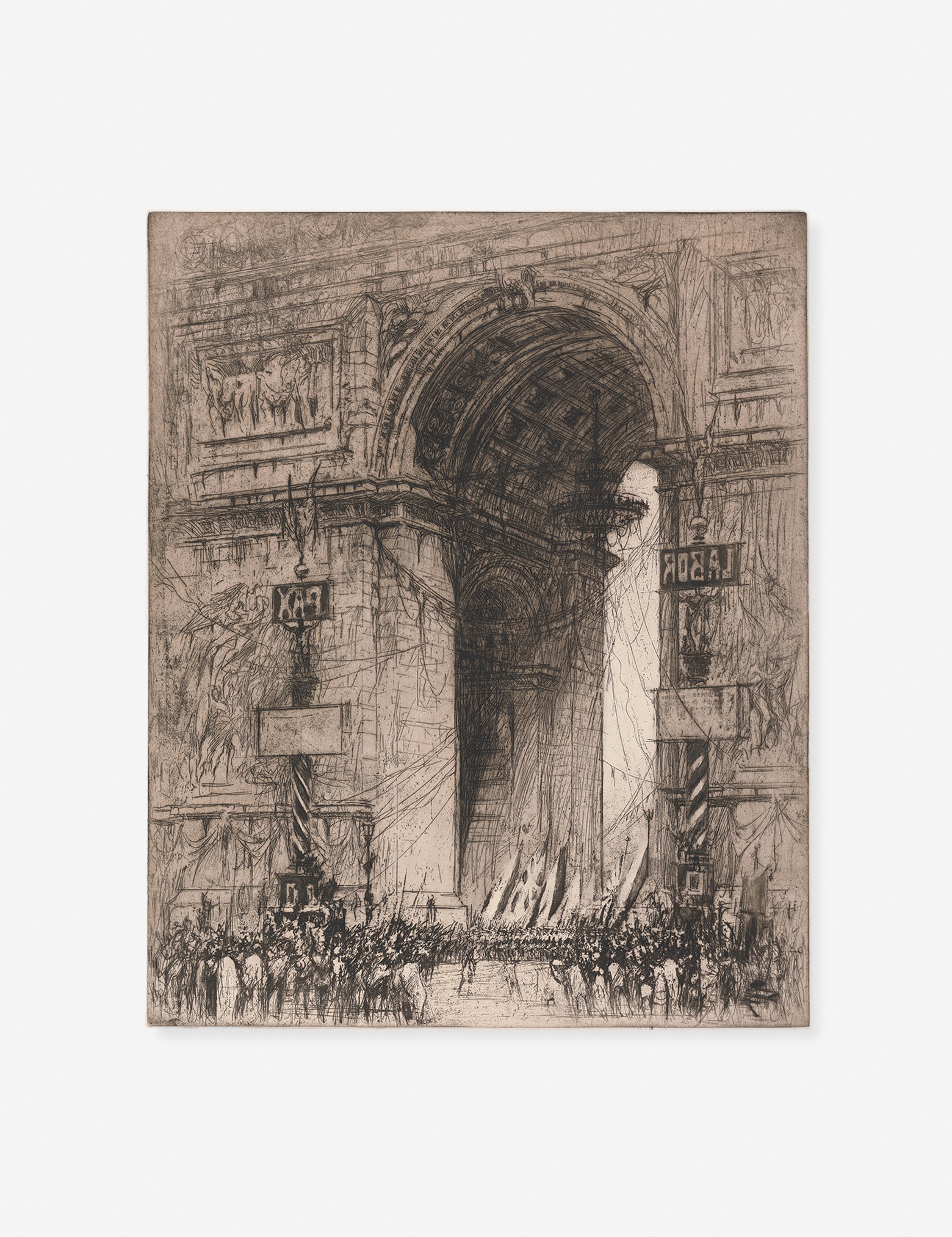 Lulu and Georgia - Arc de Triomphe, Paris Print by William Walcot