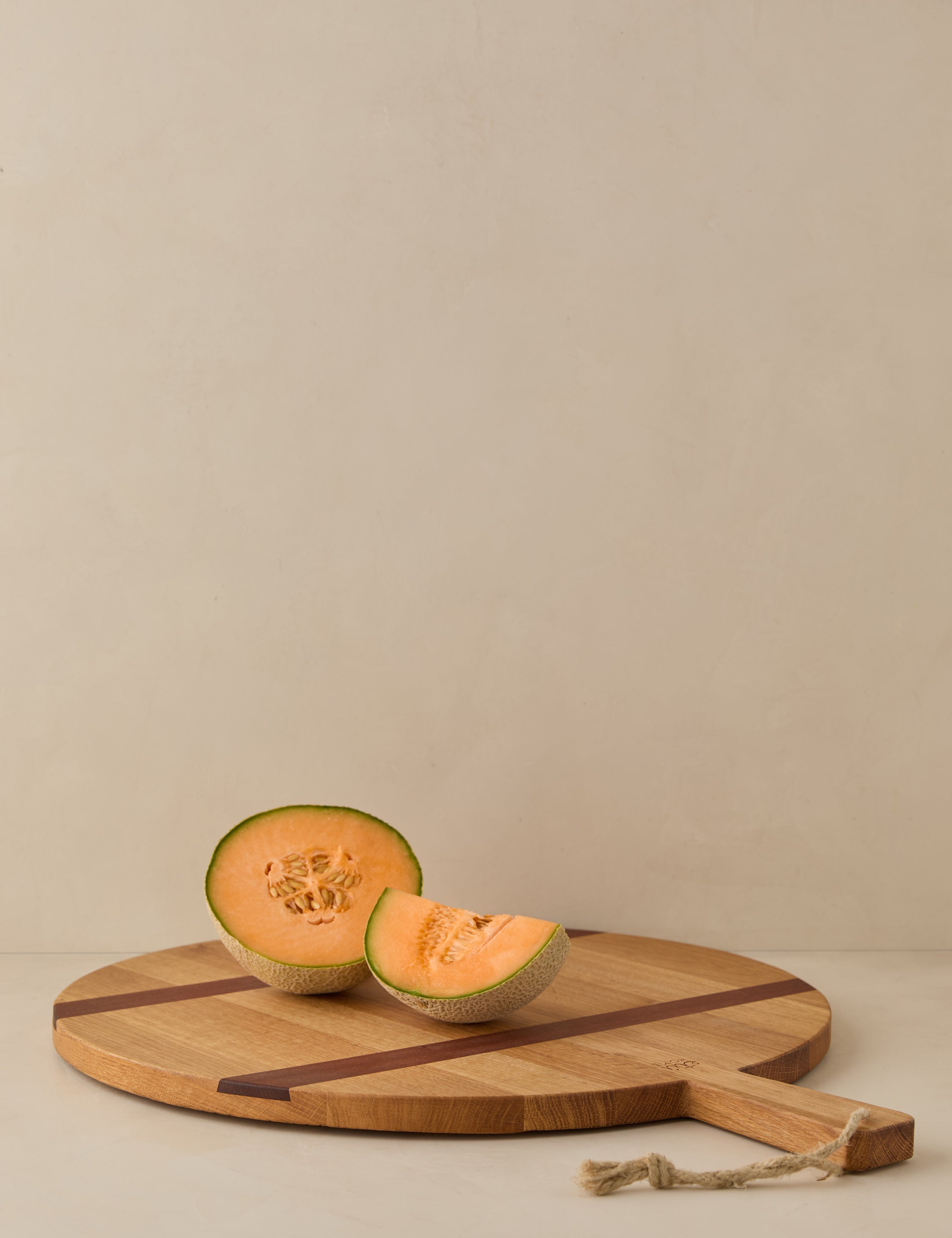 Lulu and Georgia - Handcrafted Round Oak Serving Board by etúHOME