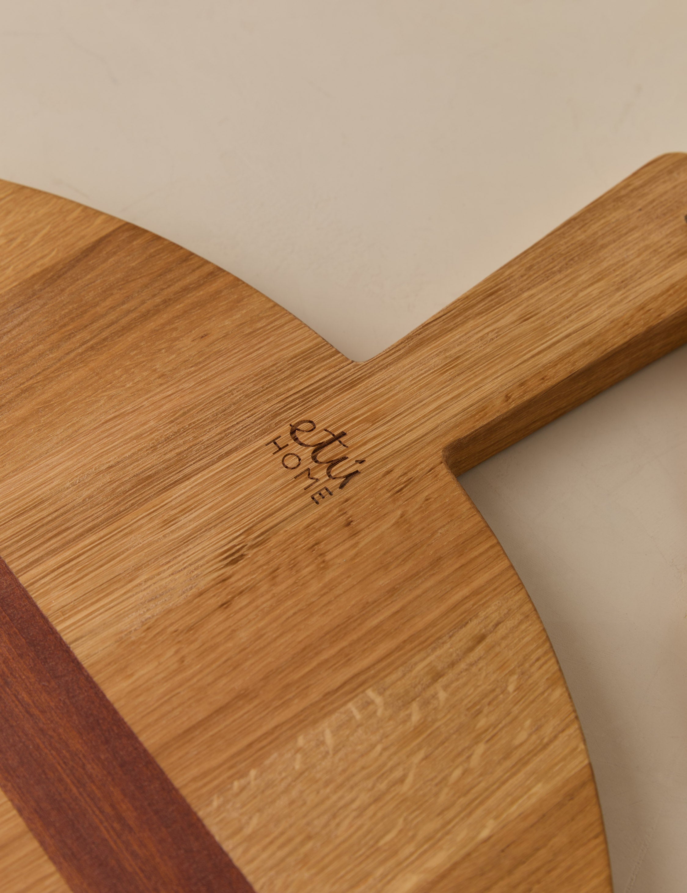 Lulu and Georgia - Handcrafted Round Oak Serving Board by etúHOME