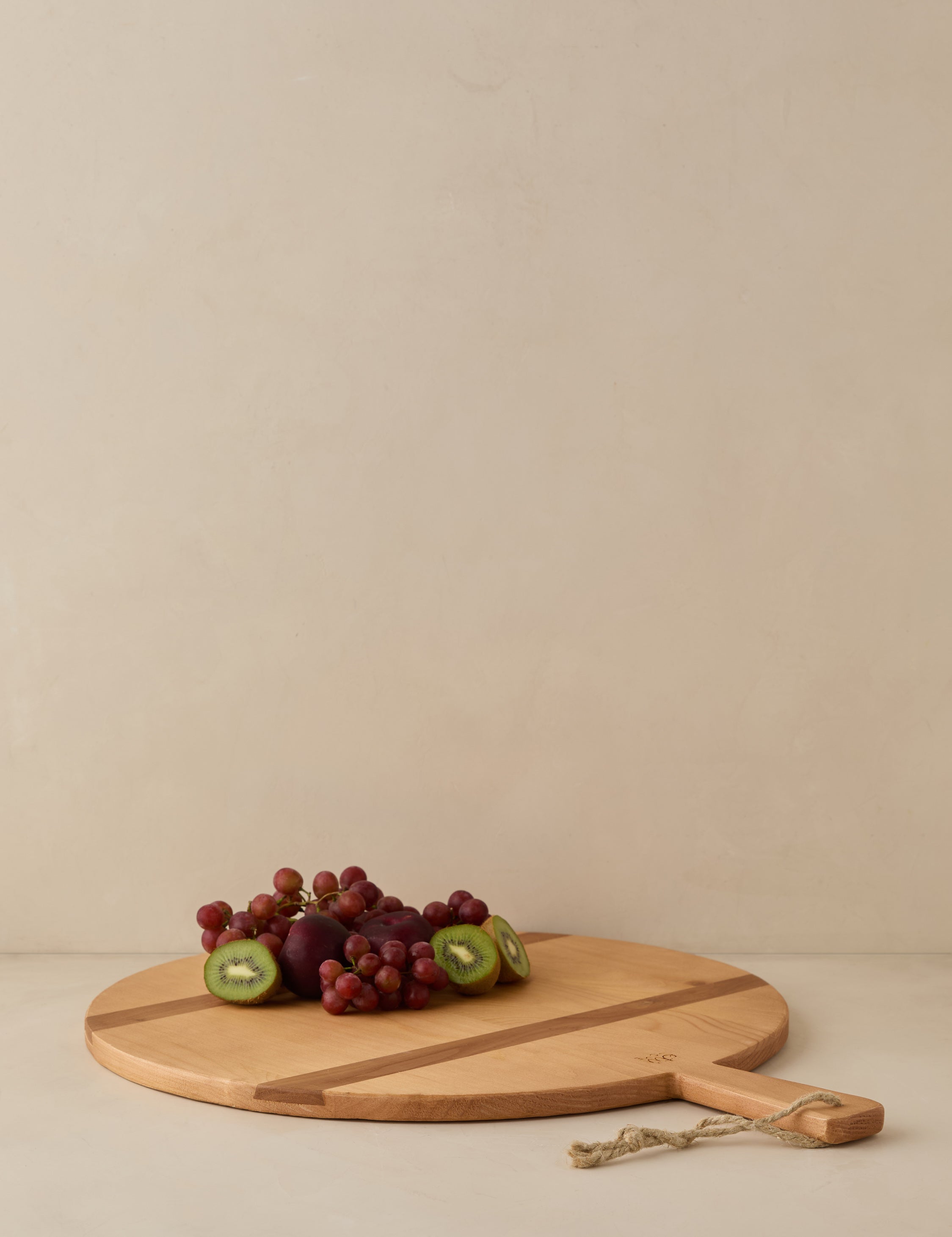 Lulu and Georgia - Handcrafted Round Pine Serving Board by etúHOME