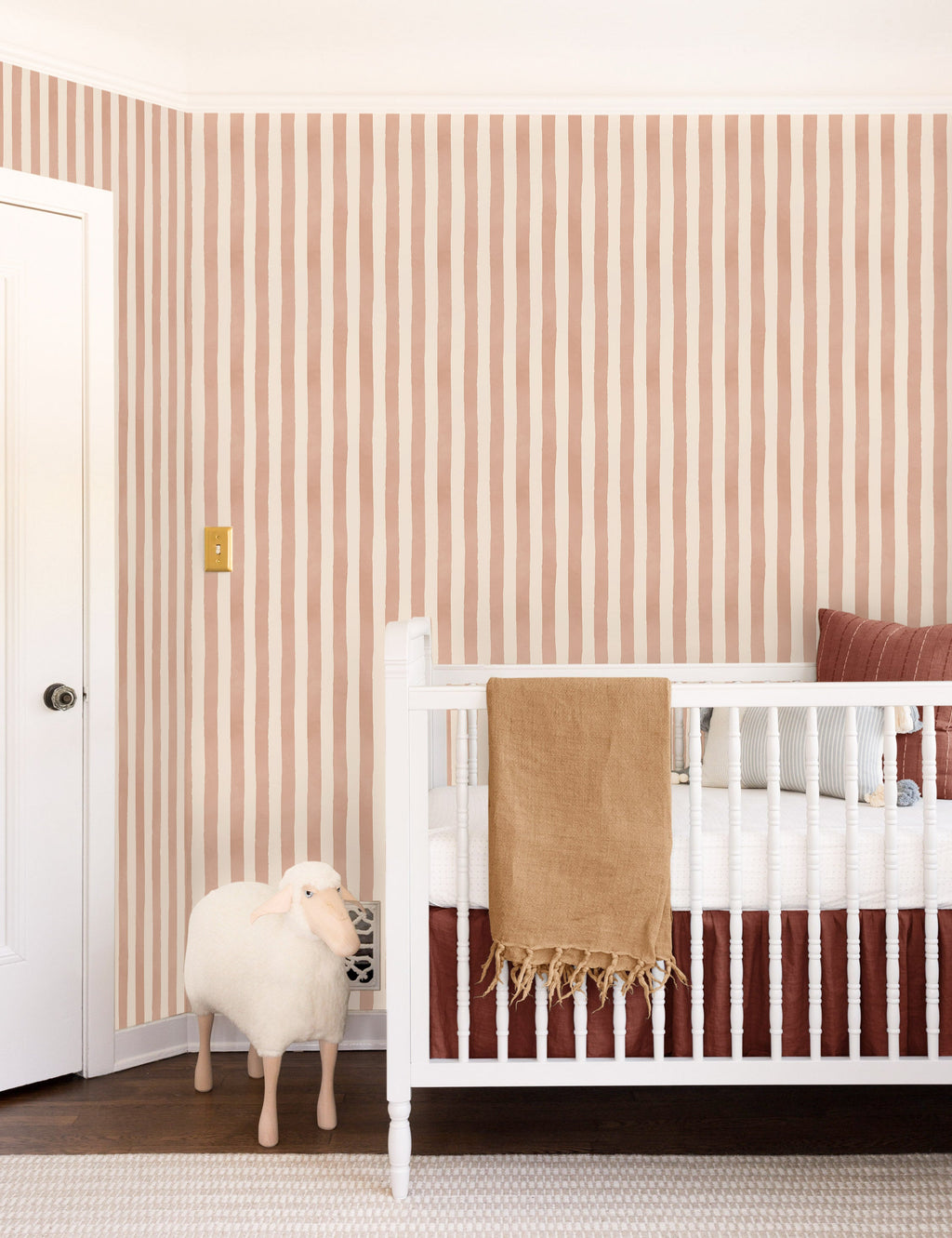 Lulu and Georgia - Painterly Stripe Wallpaper by Sarah Sherman Samuel