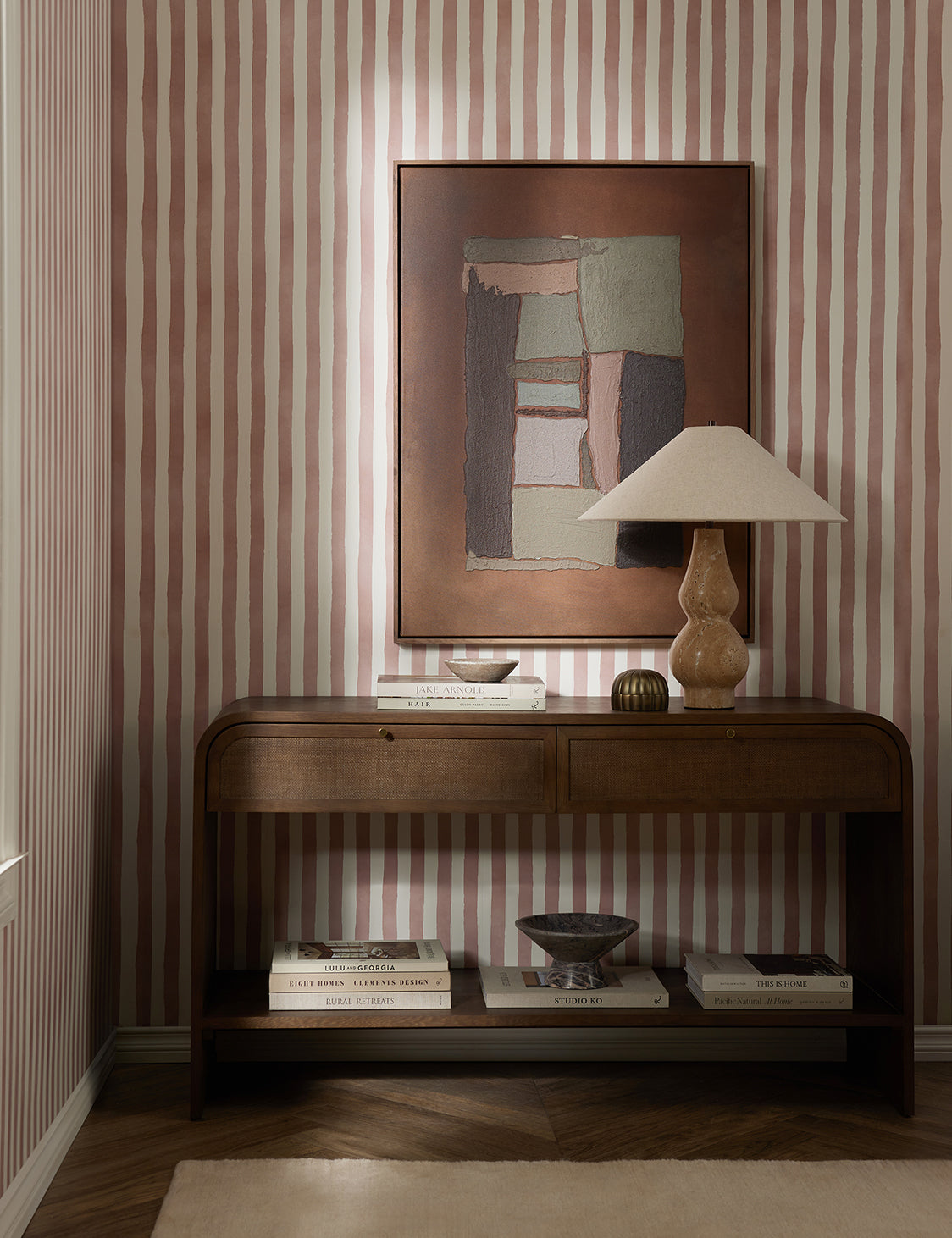 Lulu and Georgia - Painterly Stripe Wallpaper by Sarah Sherman Samuel