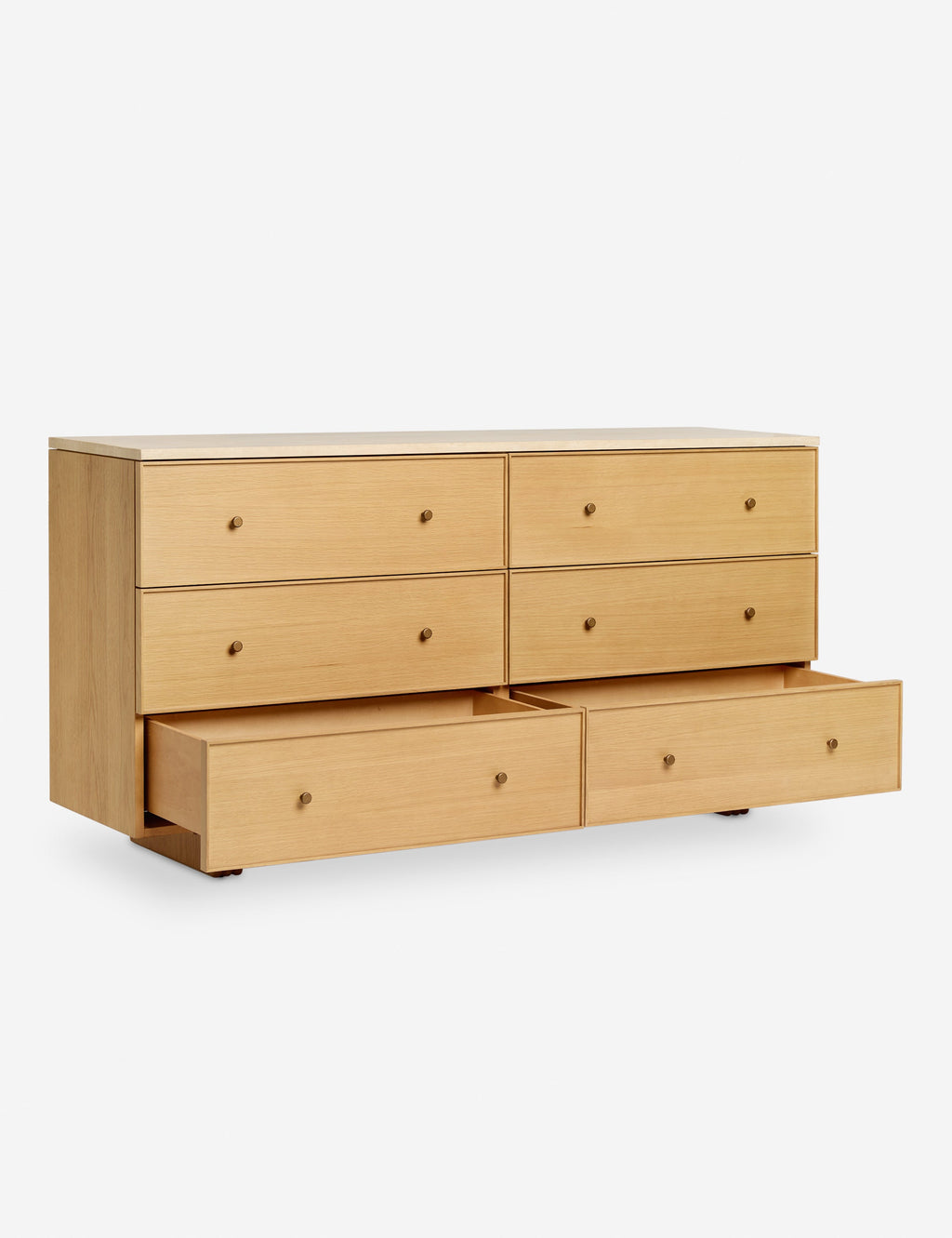 Lulu and Georgia - Open Box: Keshan 6 - Drawer Dresser, Natural and Travertine
