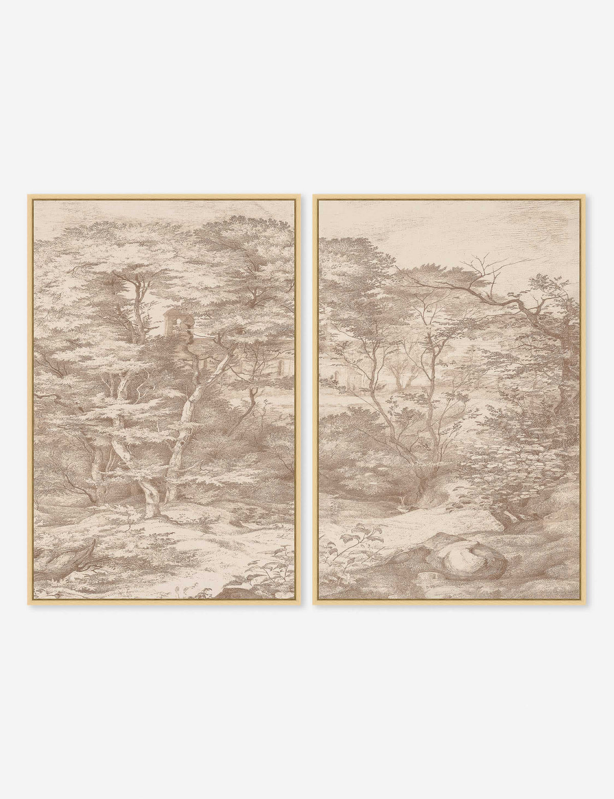 Lulu and Georgia - Toile in Neutral Diptych Wall Art (Set of 2)