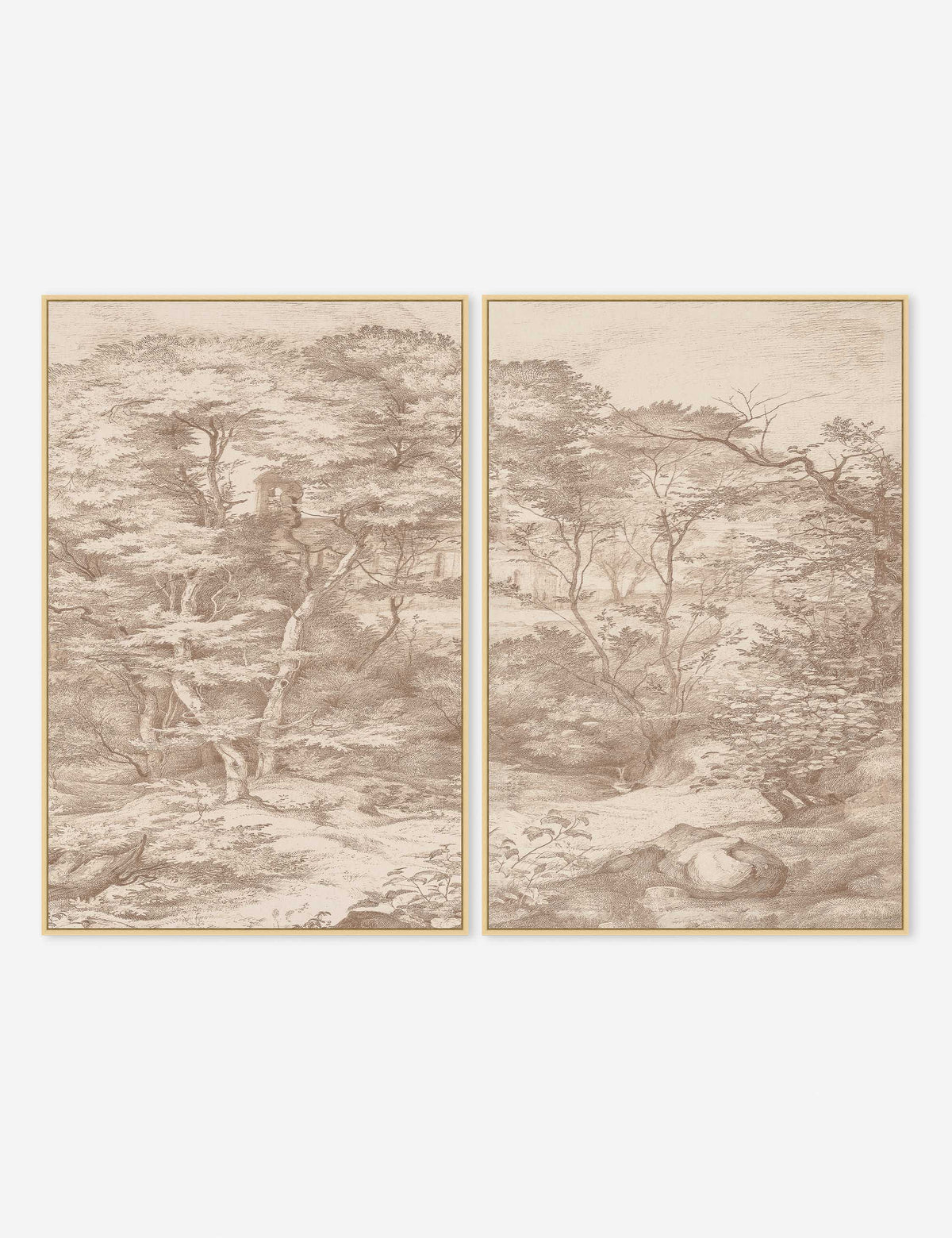 Lulu and Georgia - Toile in Neutral Diptych Wall Art (Set of 2)