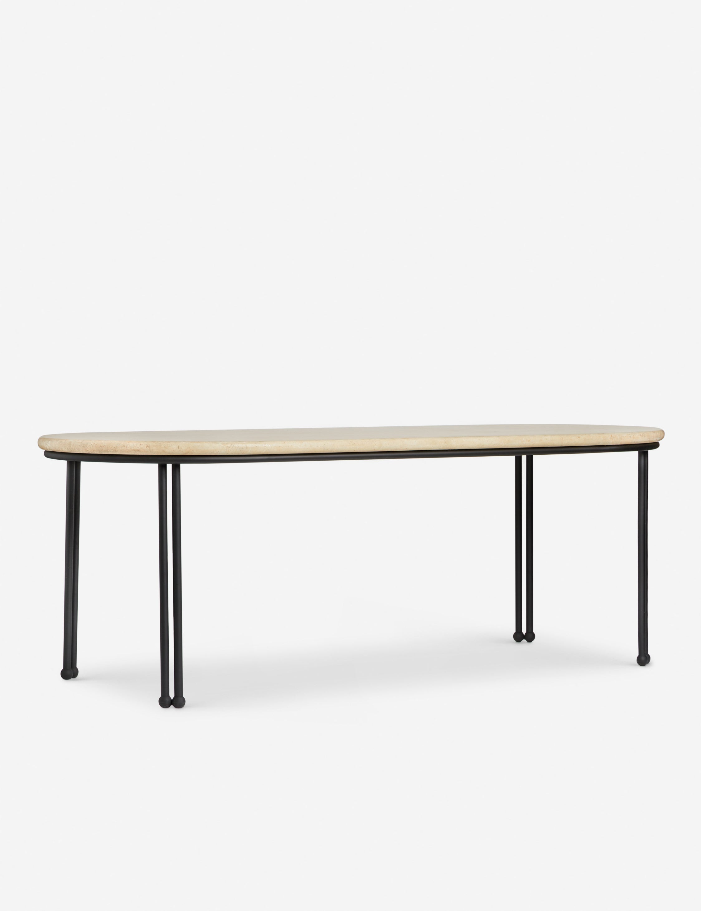 Lulu and Georgia - Open Box: Lanata Outdoor Dining Table, Travertine
