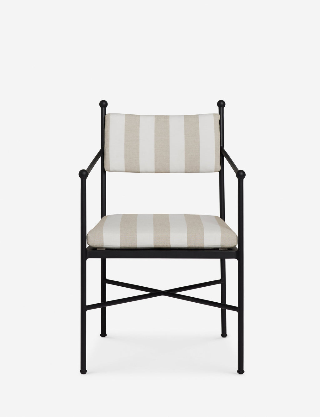 Lulu and Georgia - Leni Outdoor Dining Arm Chair, Natural Stripe