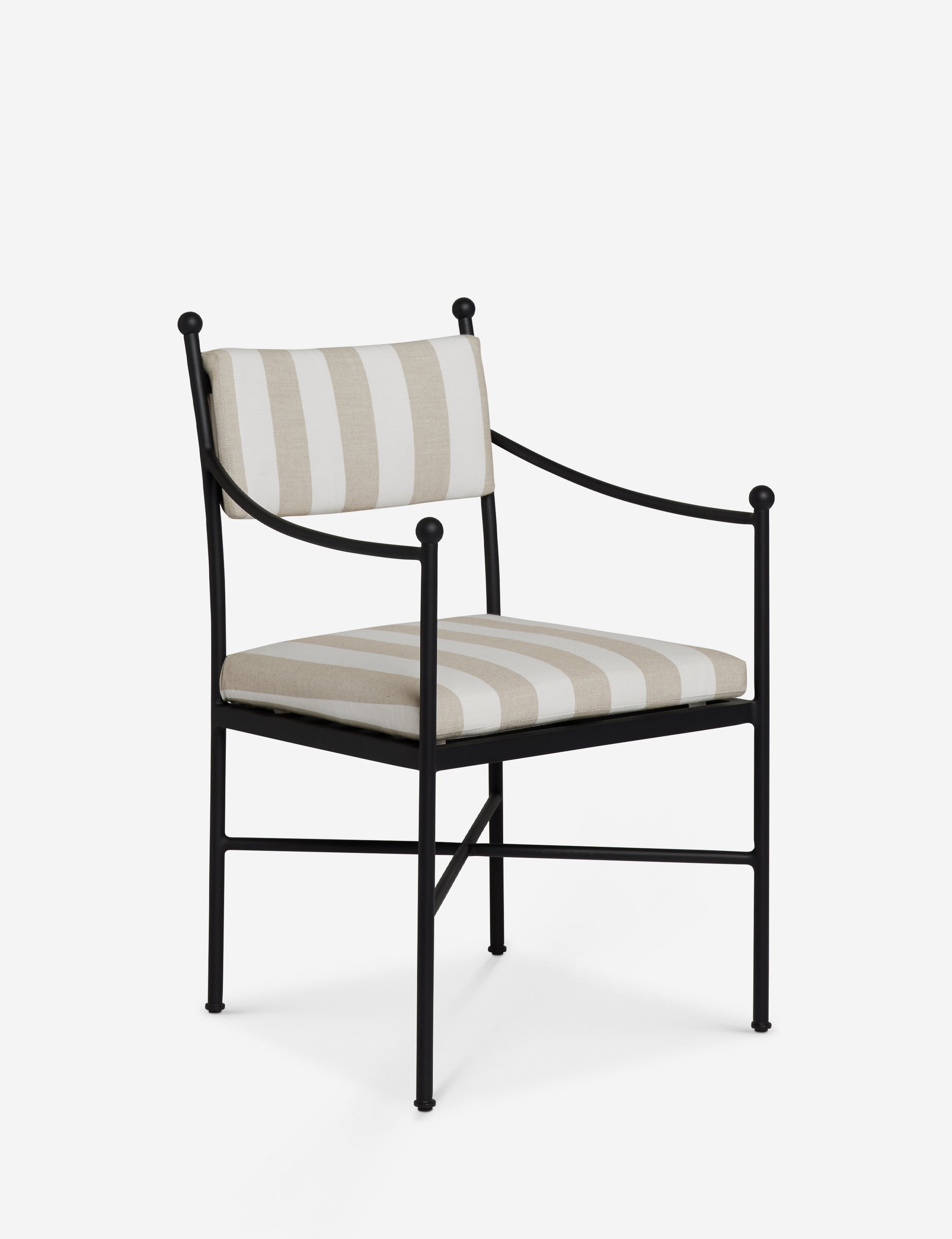 Lulu and Georgia - Leni Outdoor Dining Arm Chair, Natural Stripe