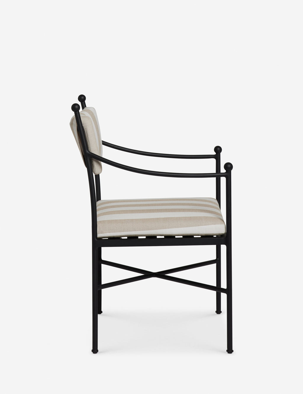 Lulu and Georgia - Leni Outdoor Dining Arm Chair, Natural Stripe