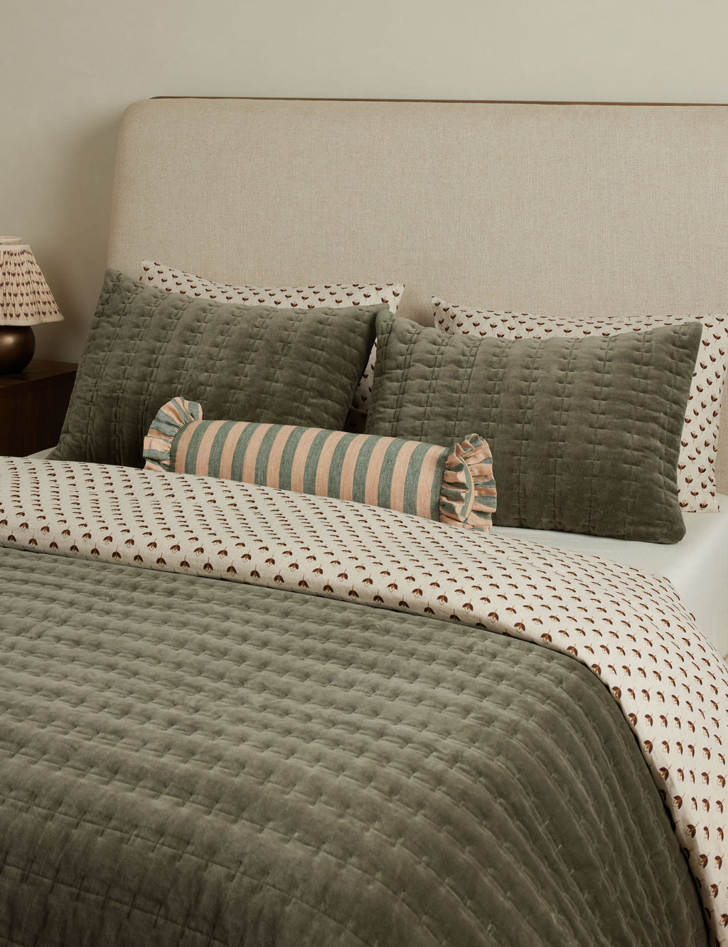 Lulu and Georgia - Amaroso Linen Ruffle Bolster Pillow