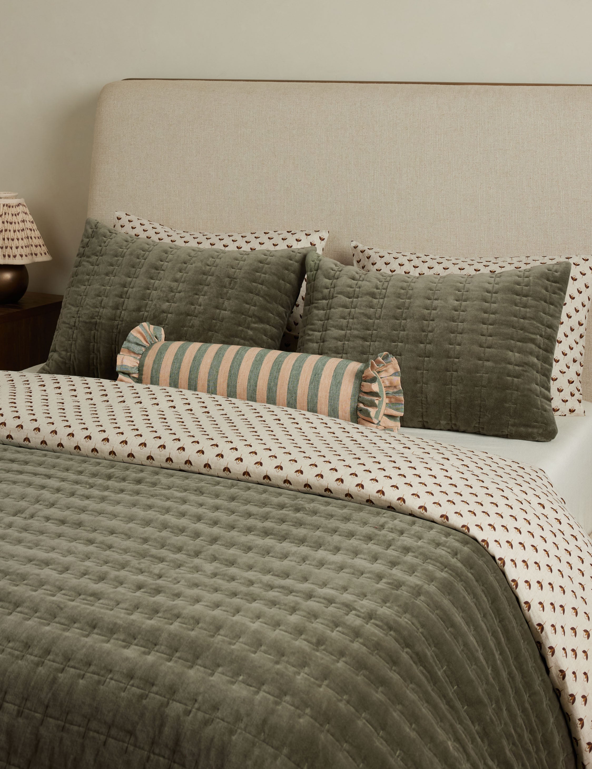 Lulu and Georgia - Amaroso Linen Ruffle Bolster Pillow