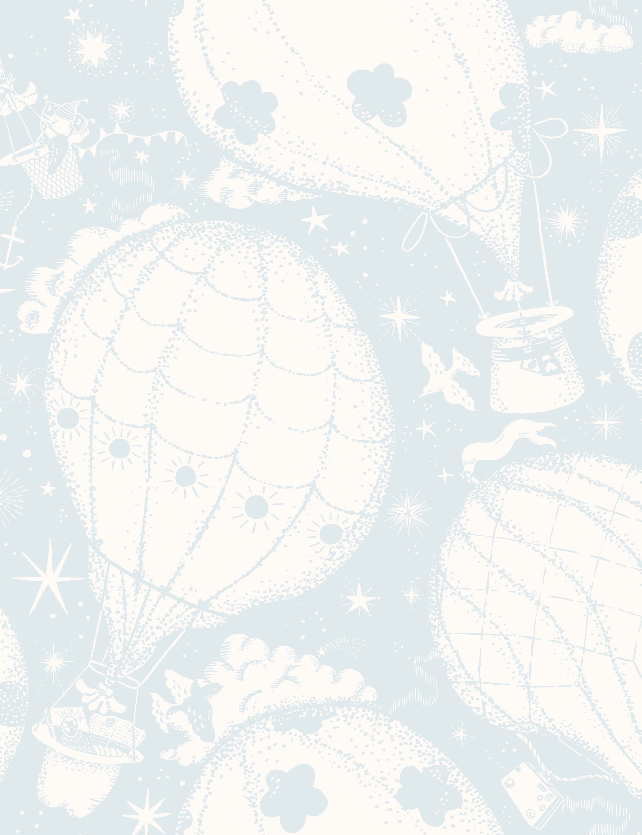 Lulu and Georgia - Ballongerna Wallpaper Swatch, Light Blue