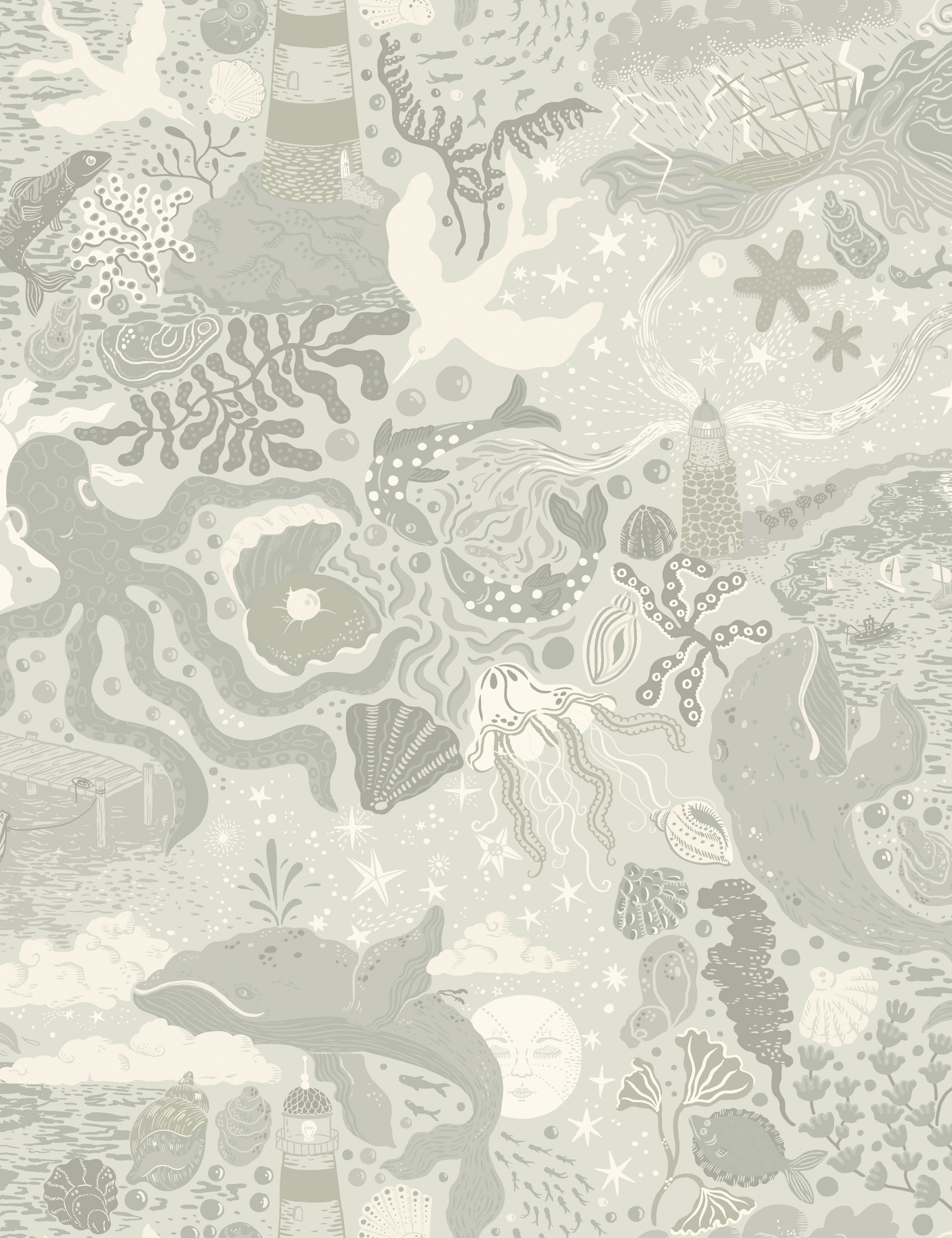 Lulu and Georgia - Havet Wallpaper Swatch, Light Blue