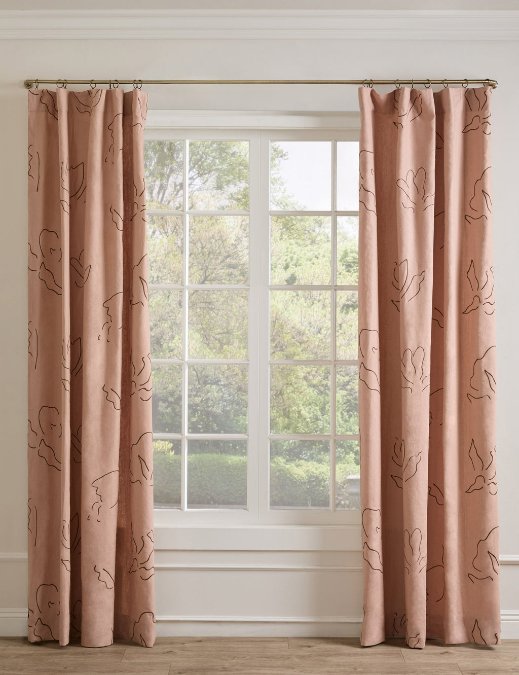 Lulu and Georgia - Narsi Embroidered Linen Curtain Panel by Sarah Sherman Samuel