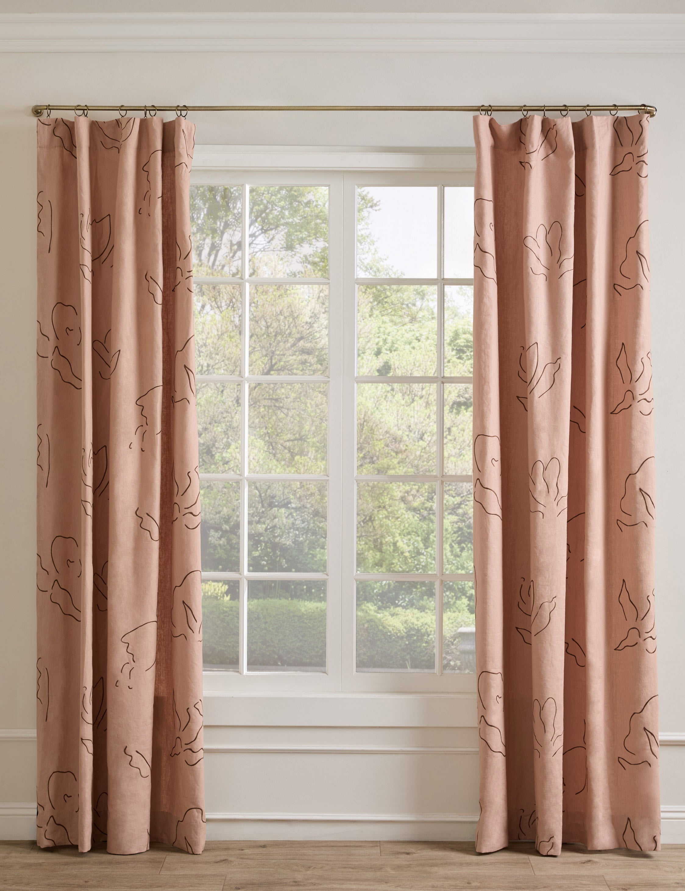 Lulu and Georgia - Narsi Embroidered Linen Curtain Panel by Sarah Sherman Samuel