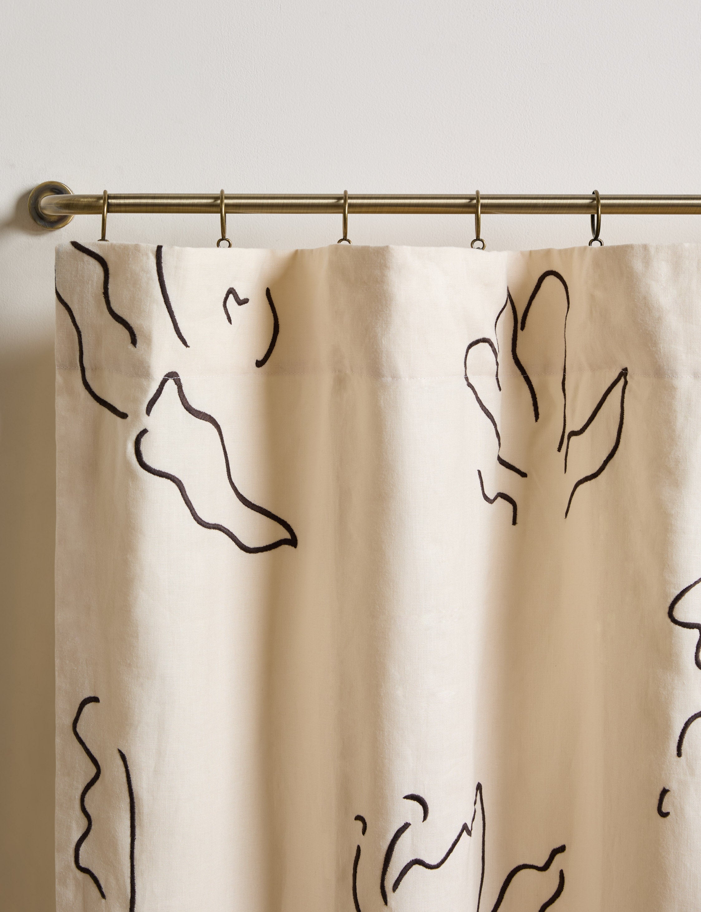Lulu and Georgia - Narsi Embroidered Linen Curtain Panel by Sarah Sherman Samuel