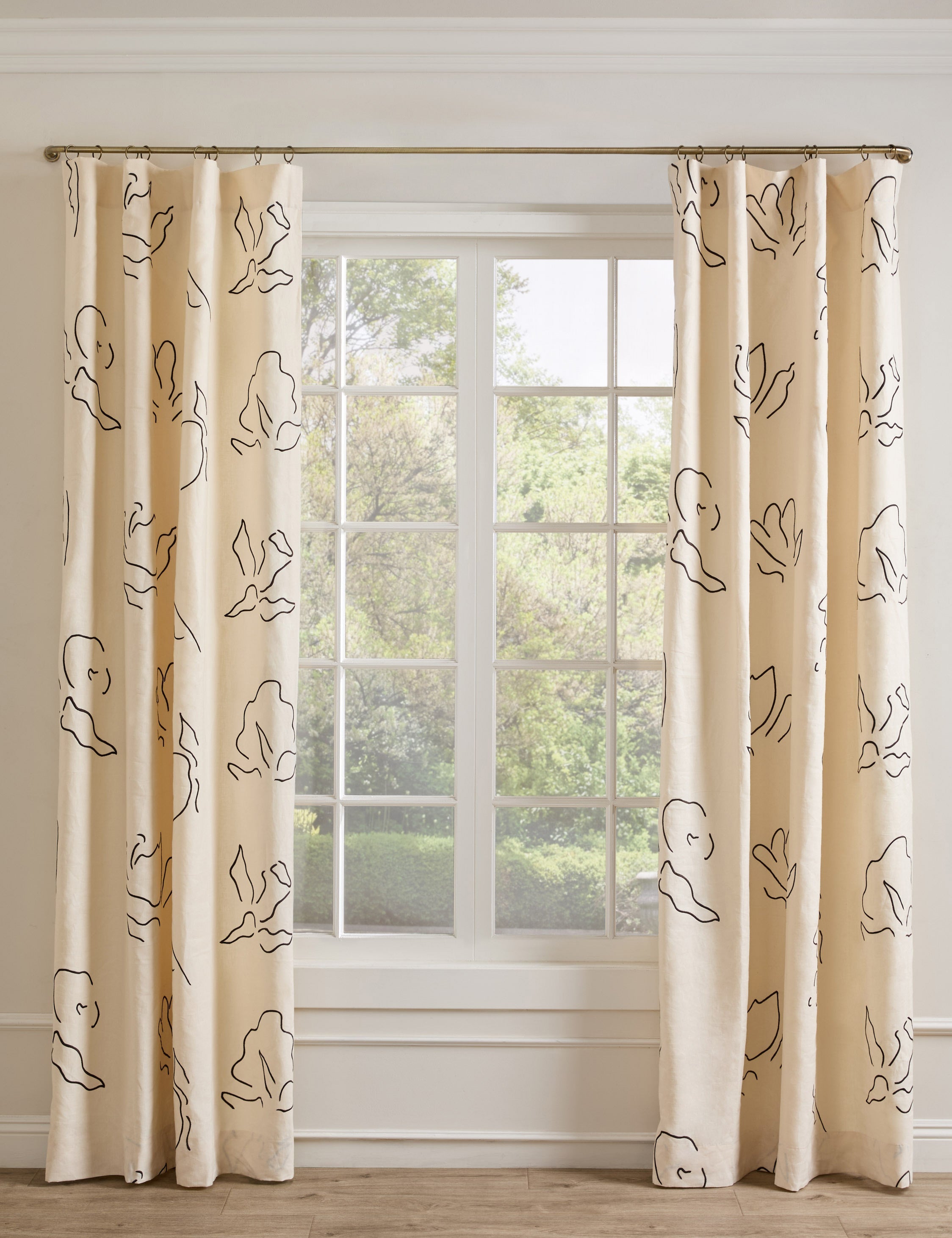 Lulu and Georgia - Narsi Embroidered Linen Curtain Panel by Sarah Sherman Samuel