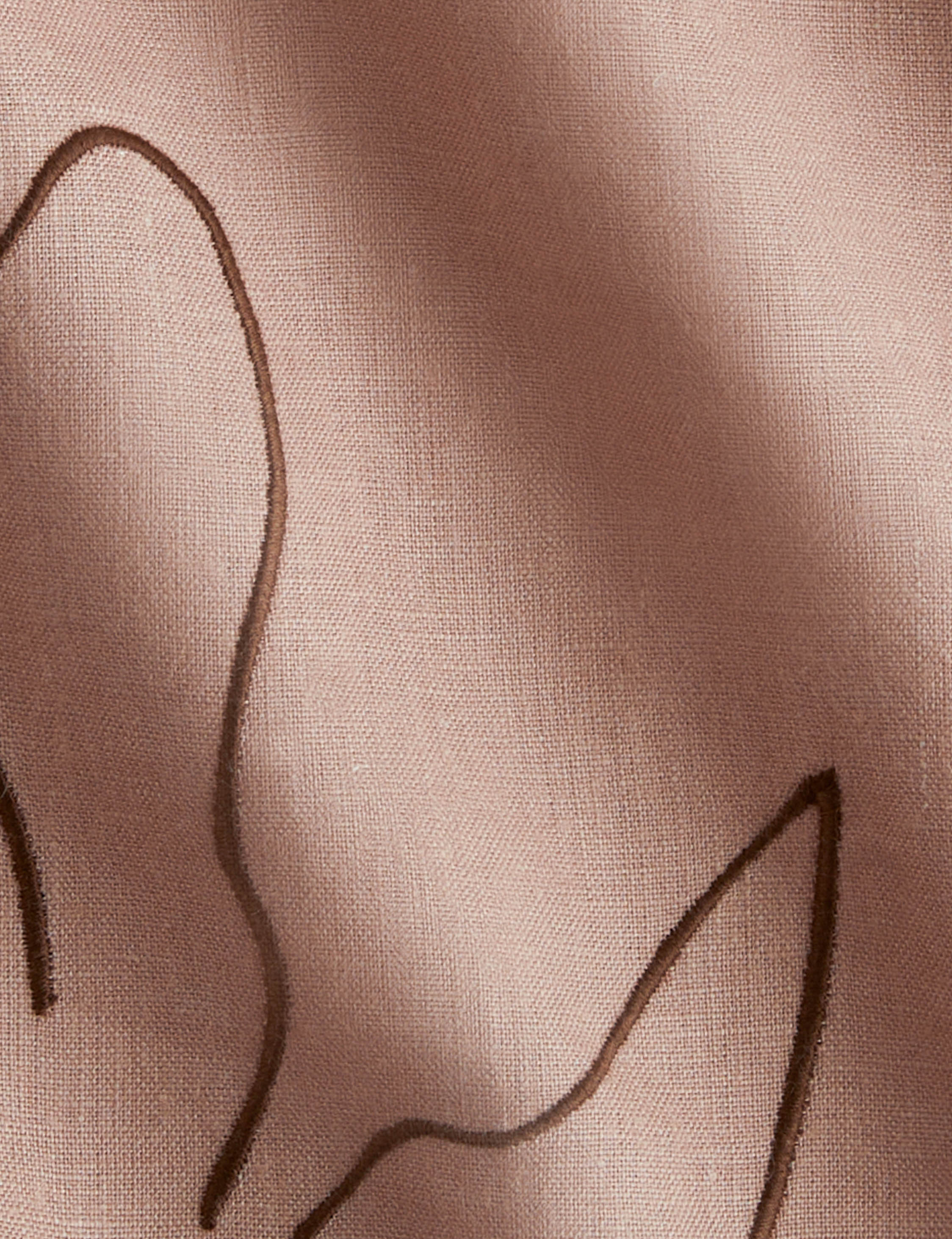 Lulu and Georgia - Narsi Embroidered Linen Fabric by Sarah Sherman Samuel