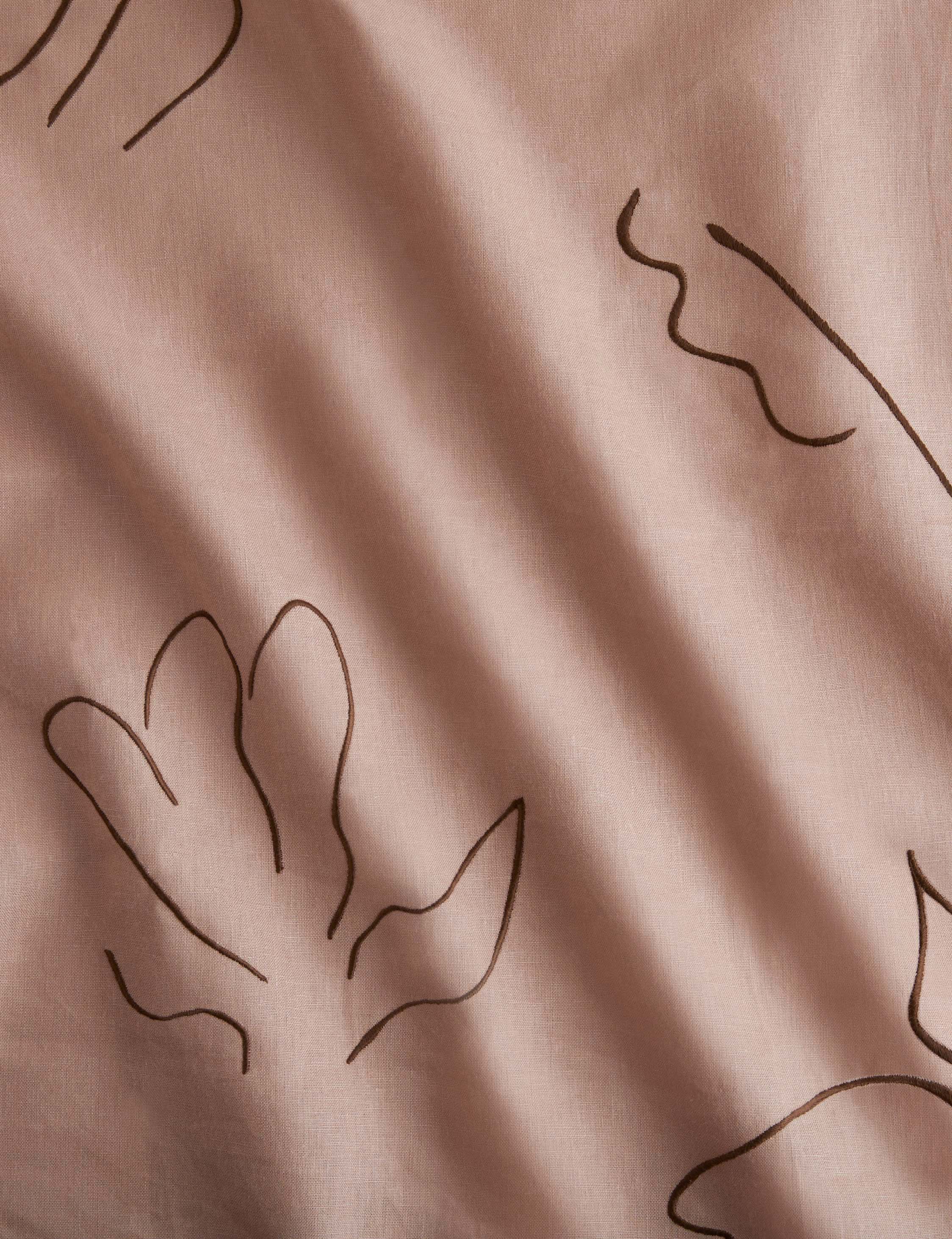 Lulu and Georgia - Narsi Embroidered Linen Fabric by Sarah Sherman Samuel