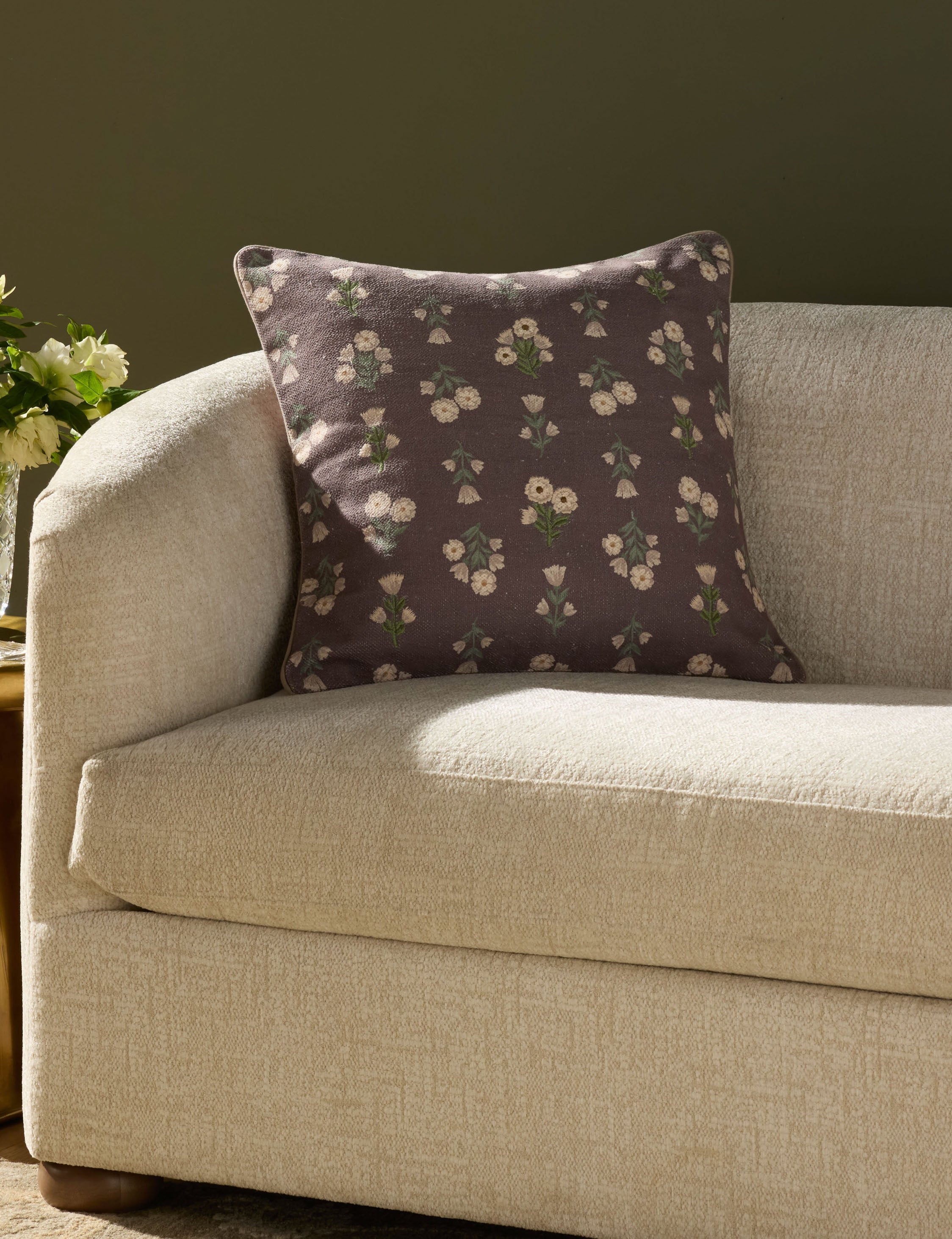 Lulu and Georgia - Posie Embroidered Pillow by Chris Loves Julia x Loloi