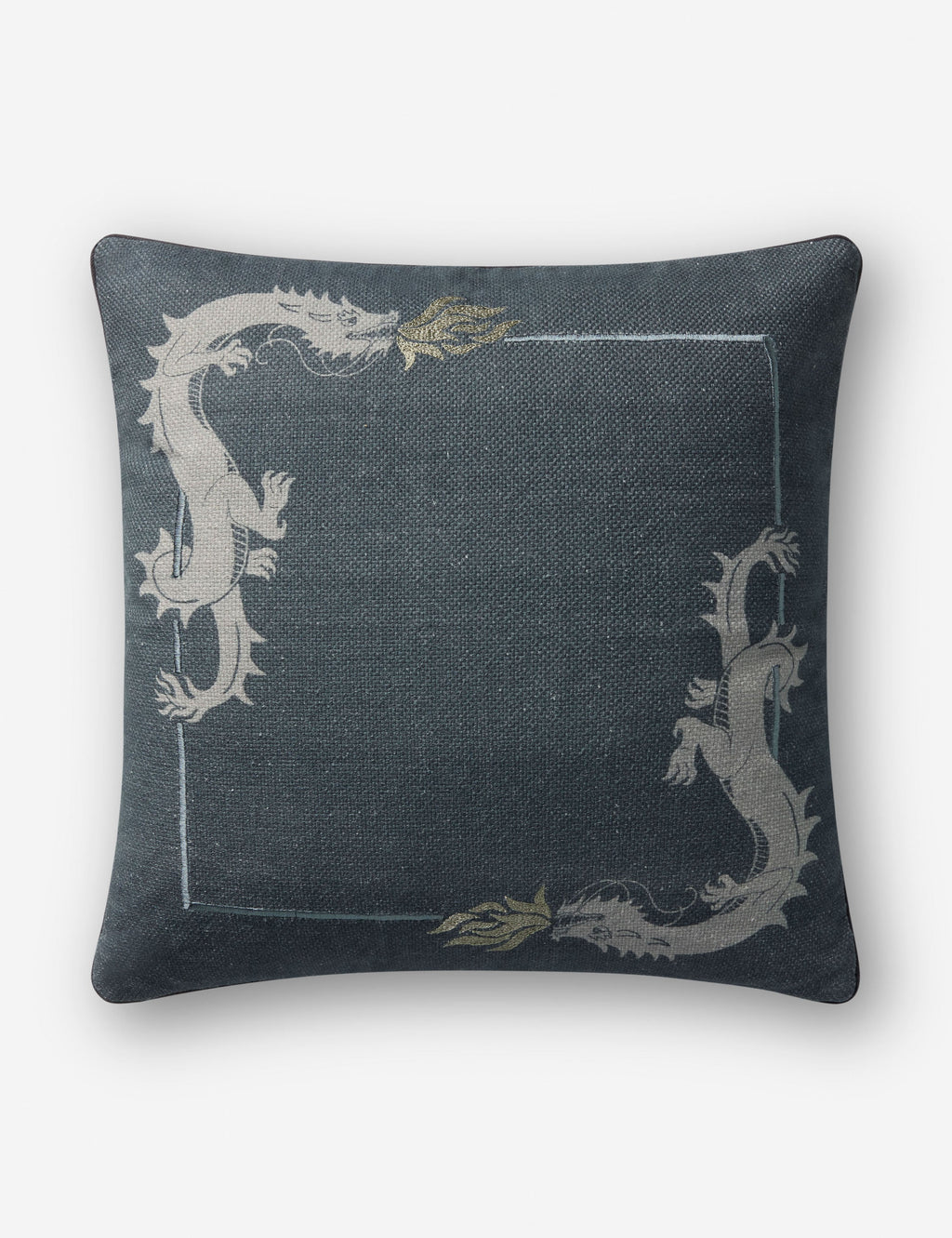 Lulu and Georgia - Dragon Embroidered Pillow by Brigette Romanek x Loloi