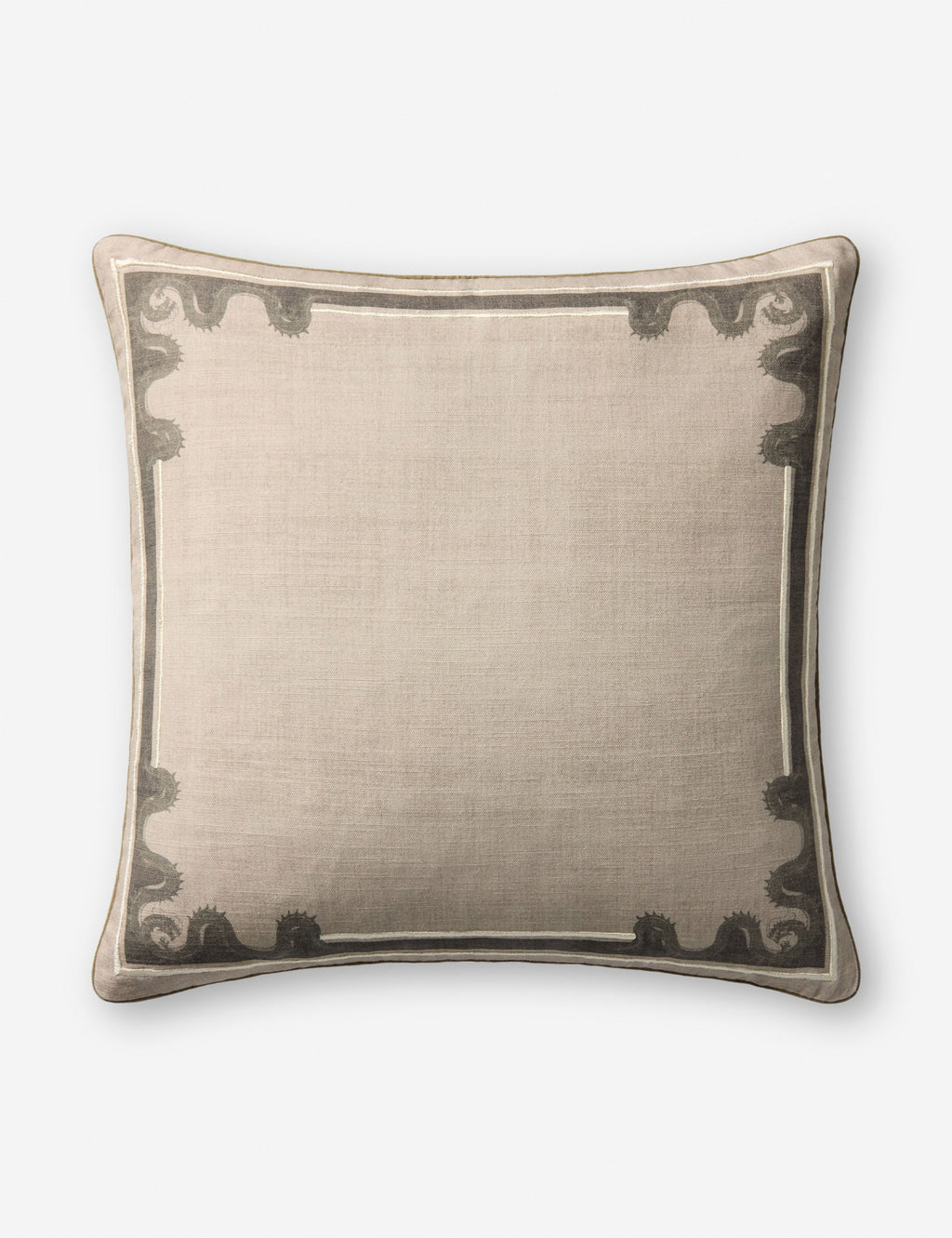 Lulu and Georgia - Dragon Border Embroidered Pillow by Brigette Romanek x Loloi