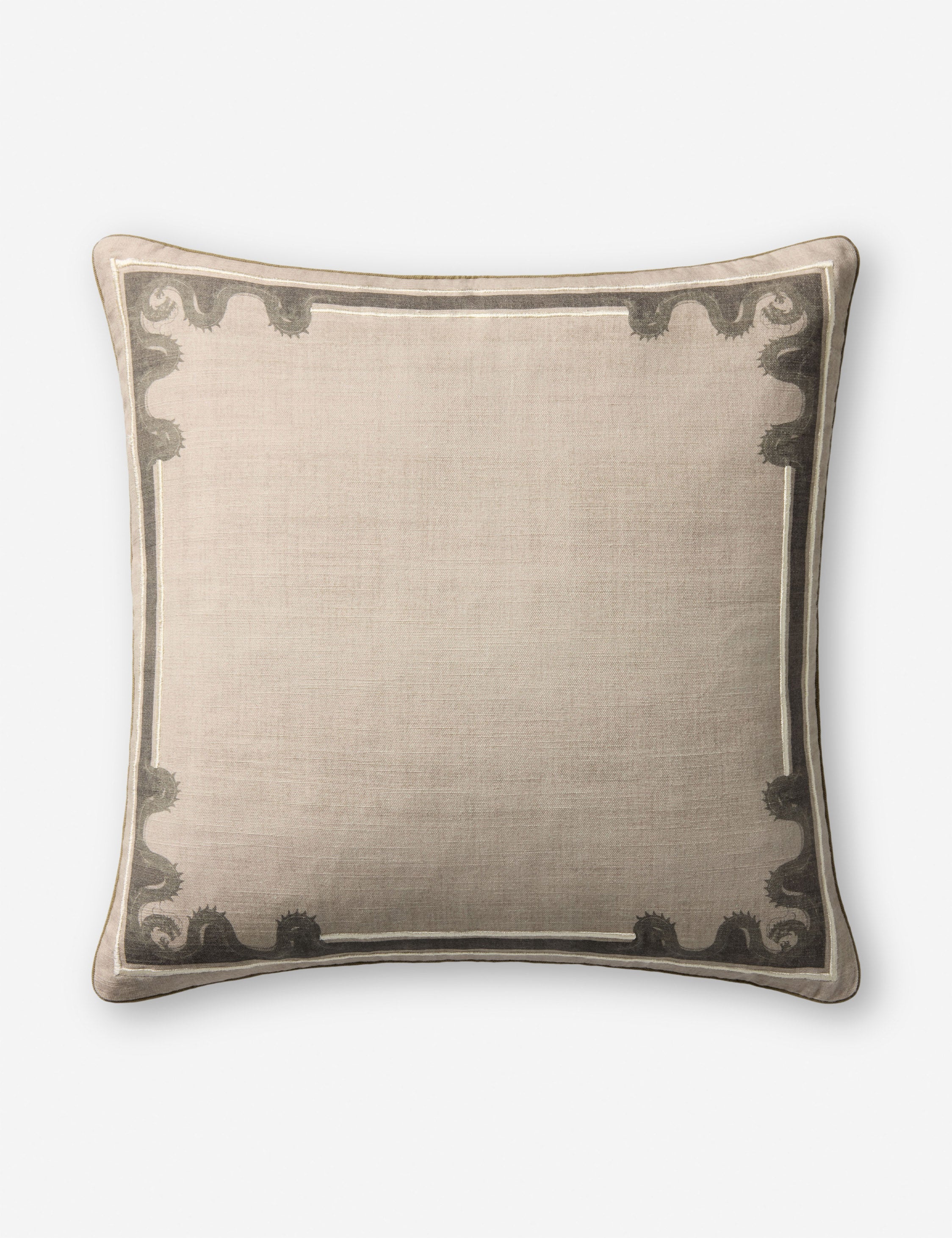 Lulu and Georgia - Dragon Border Embroidered Pillow by Brigette Romanek x Loloi