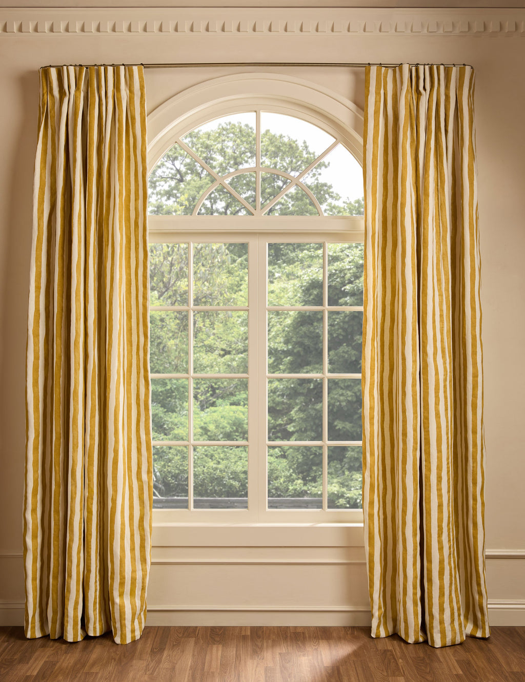 Lulu and Georgia - Painterly Stripe Pleated Curtain Panel by Sarah Sherman Samuel