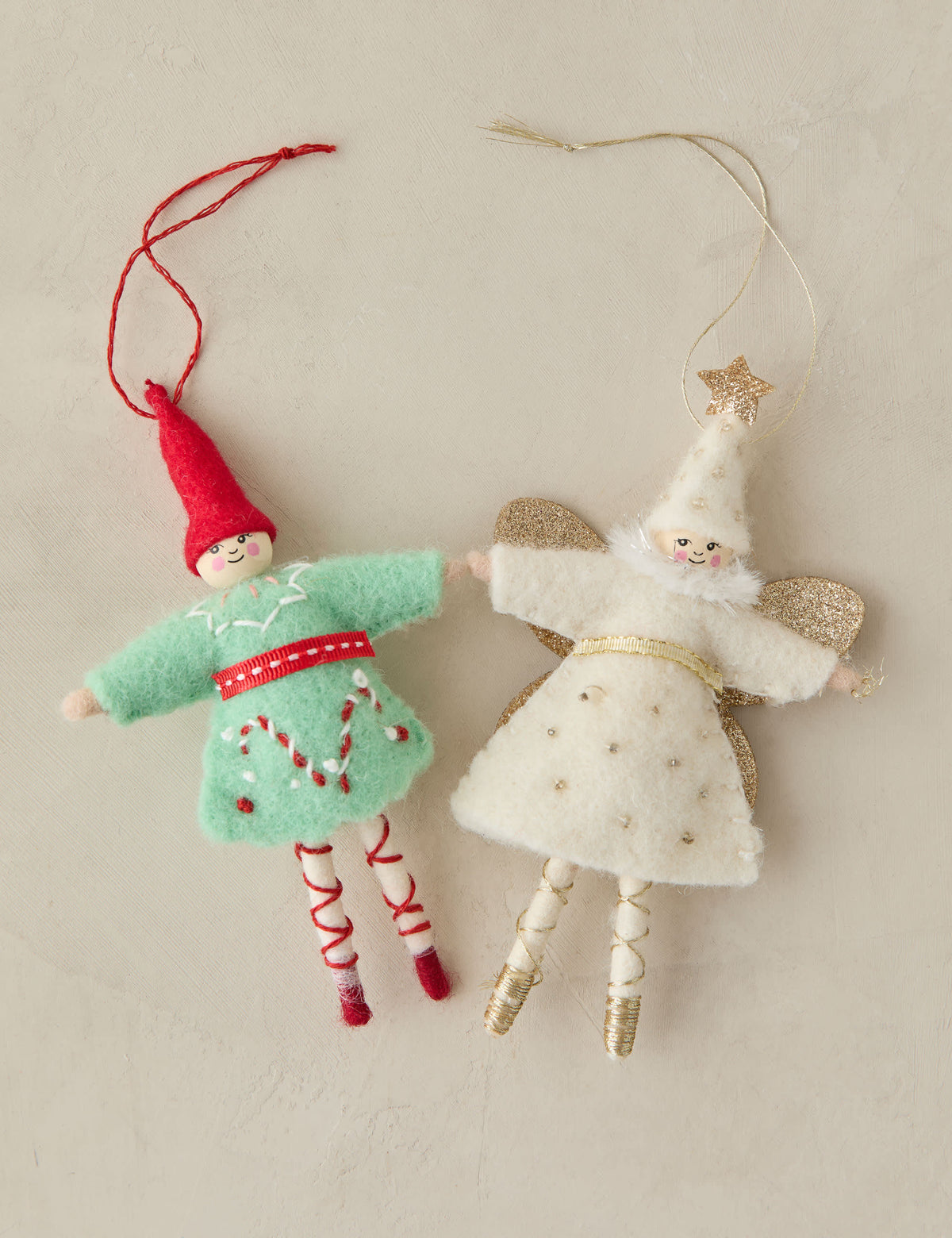 Lulu and Georgia - Pixie Felt Ornaments (Set of 12)