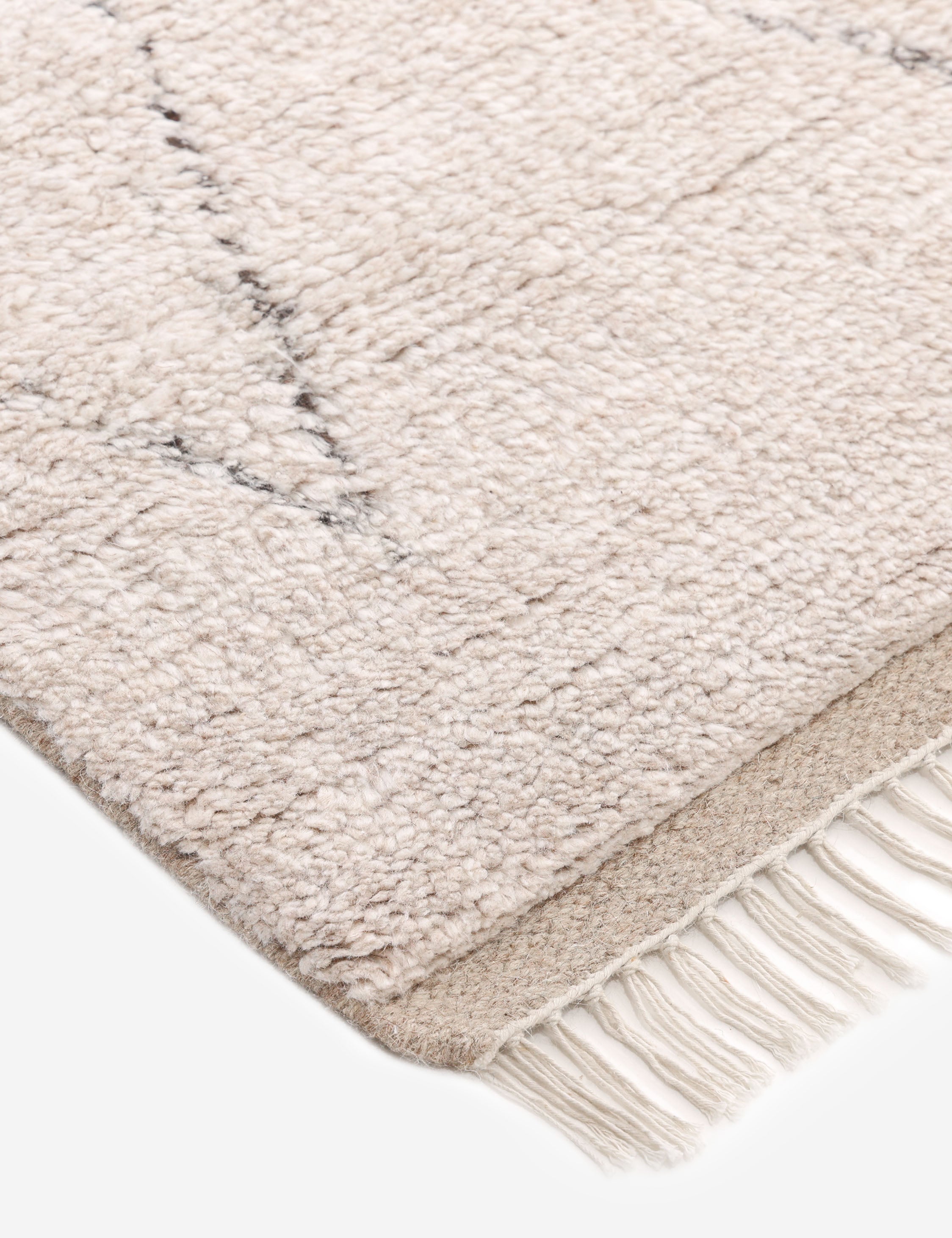 Lulu and Georgia - Ferra Hand - Knotted Wool - Blend Moroccan Style Shag Rug