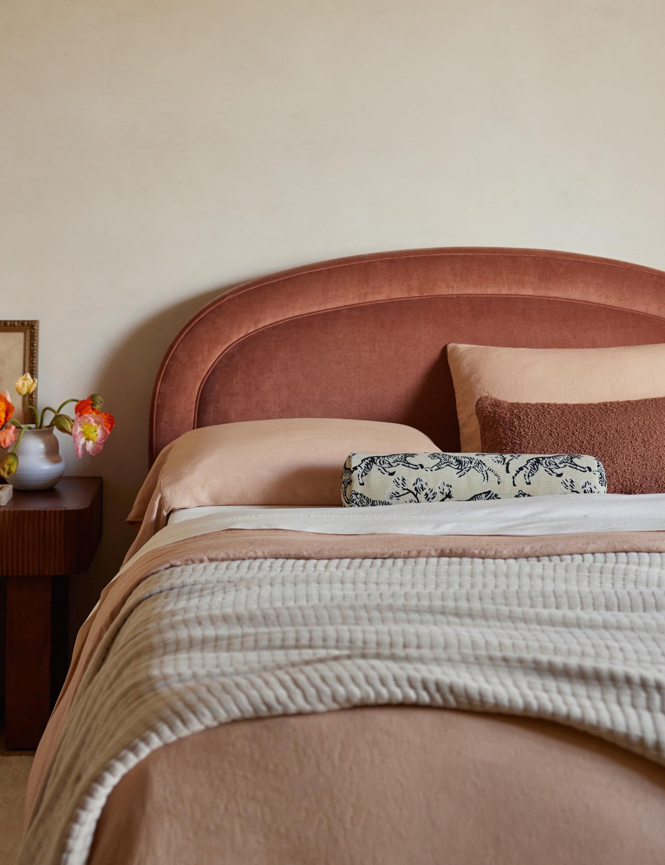 Lulu and Georgia - Tiger Jacquard Bolster Pillow by Sarah Sherman Samuel