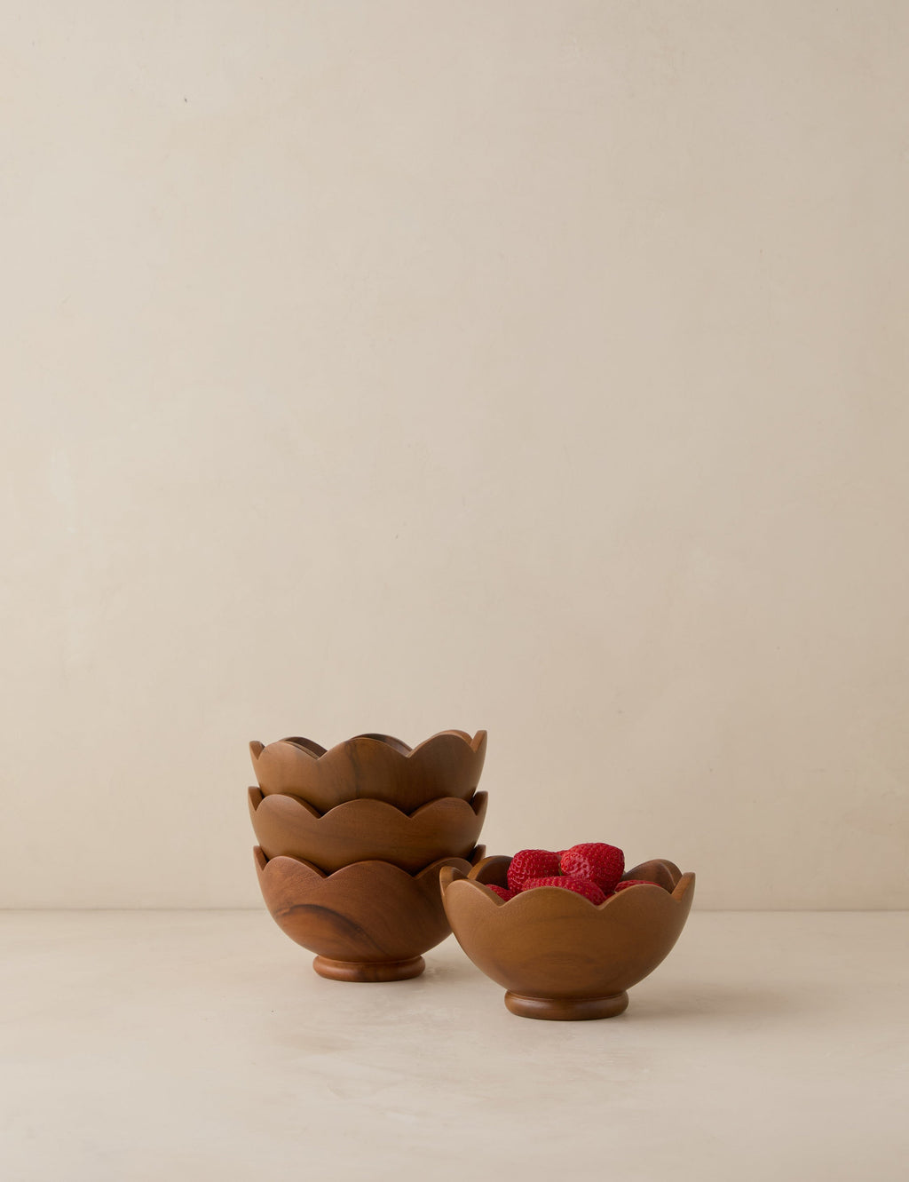 Lulu and Georgia - Scalloped Wood Bowls (Set of 4) by Sarah Sherman Samuel