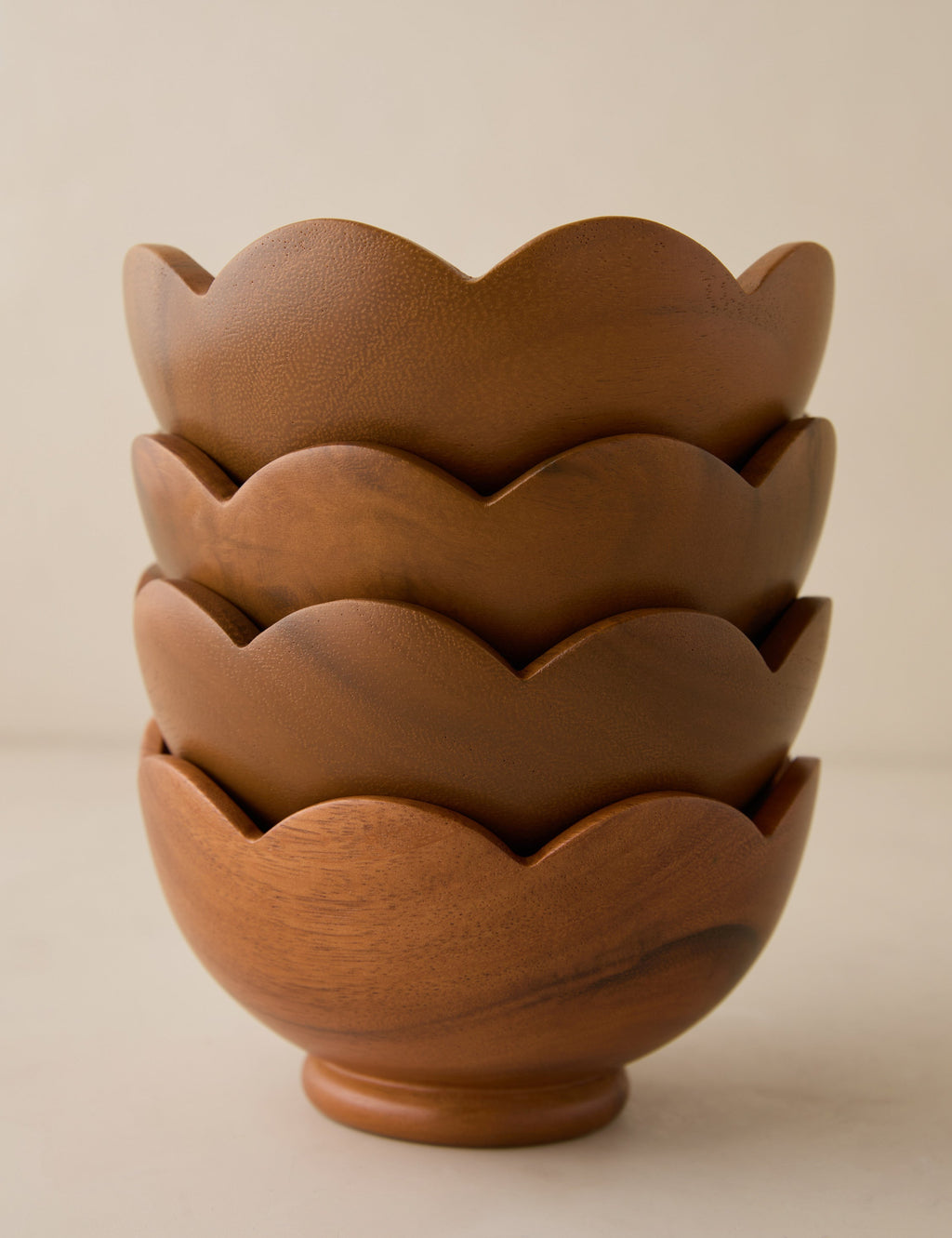 Lulu and Georgia - Scalloped Wood Bowls (Set of 4) by Sarah Sherman Samuel