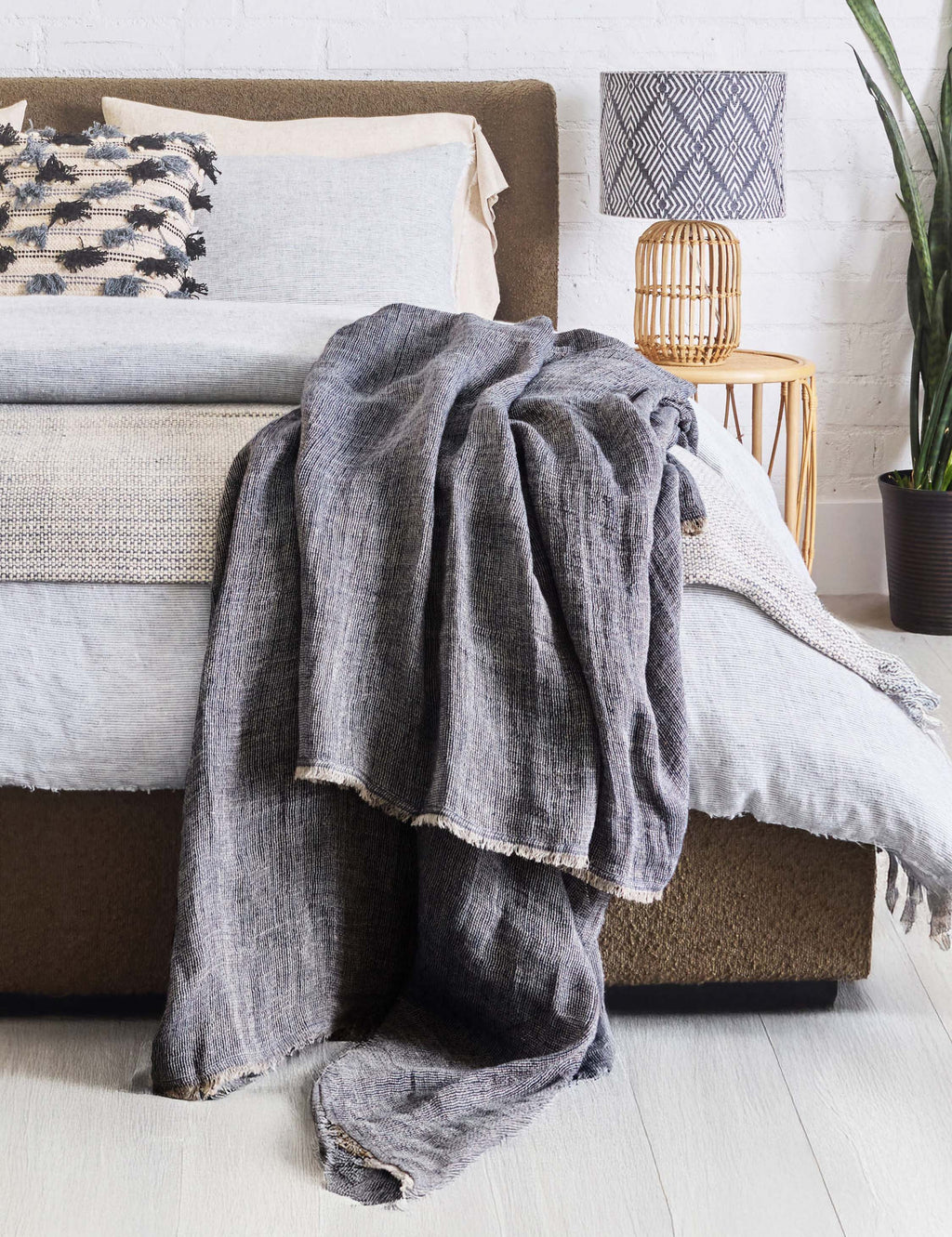 Lulu and Georgia - River Oversized Linen Throw by Pom Pom at Home