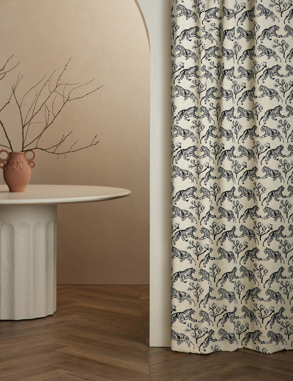 Lulu and Georgia - Tiger Jacquard Curtain Panel by Sarah Sherman Samuel