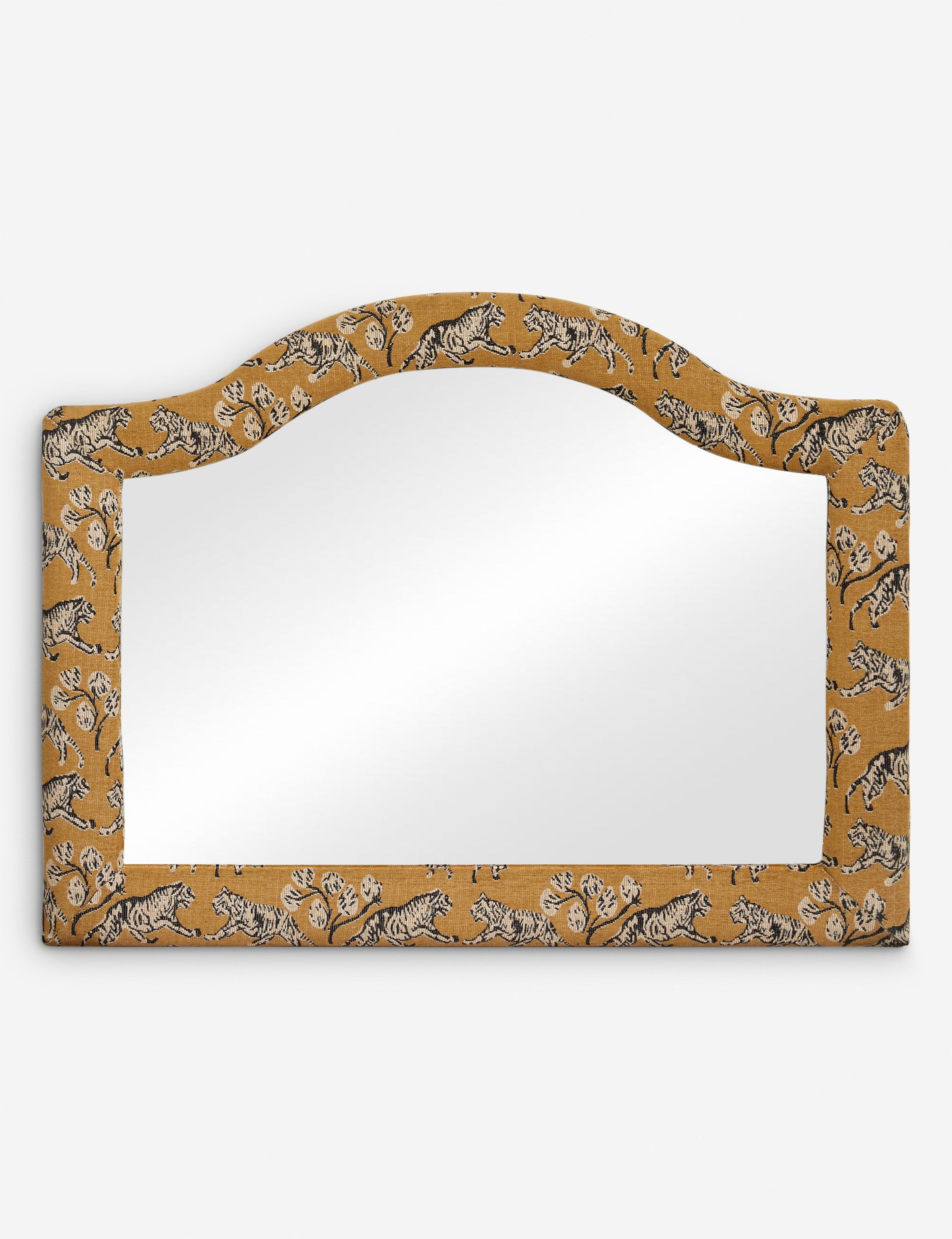 Lulu and Georgia - Tiger Upholstered Mantel Mirror by Sarah Sherman Samuel