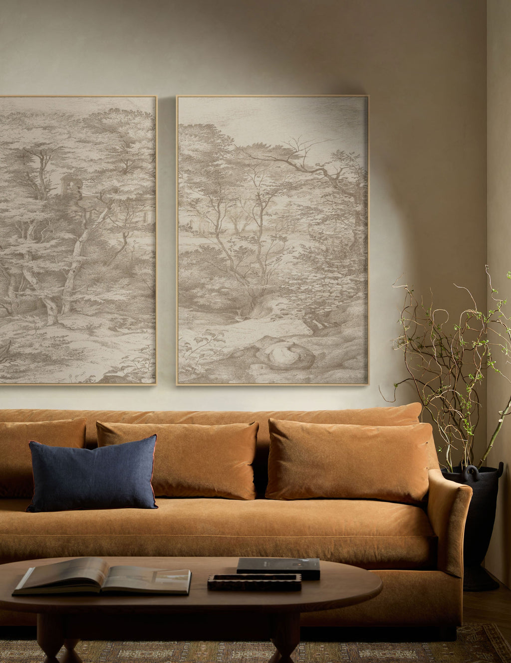 Lulu and Georgia - Toile in Neutral Diptych Wall Art (Set of 2)